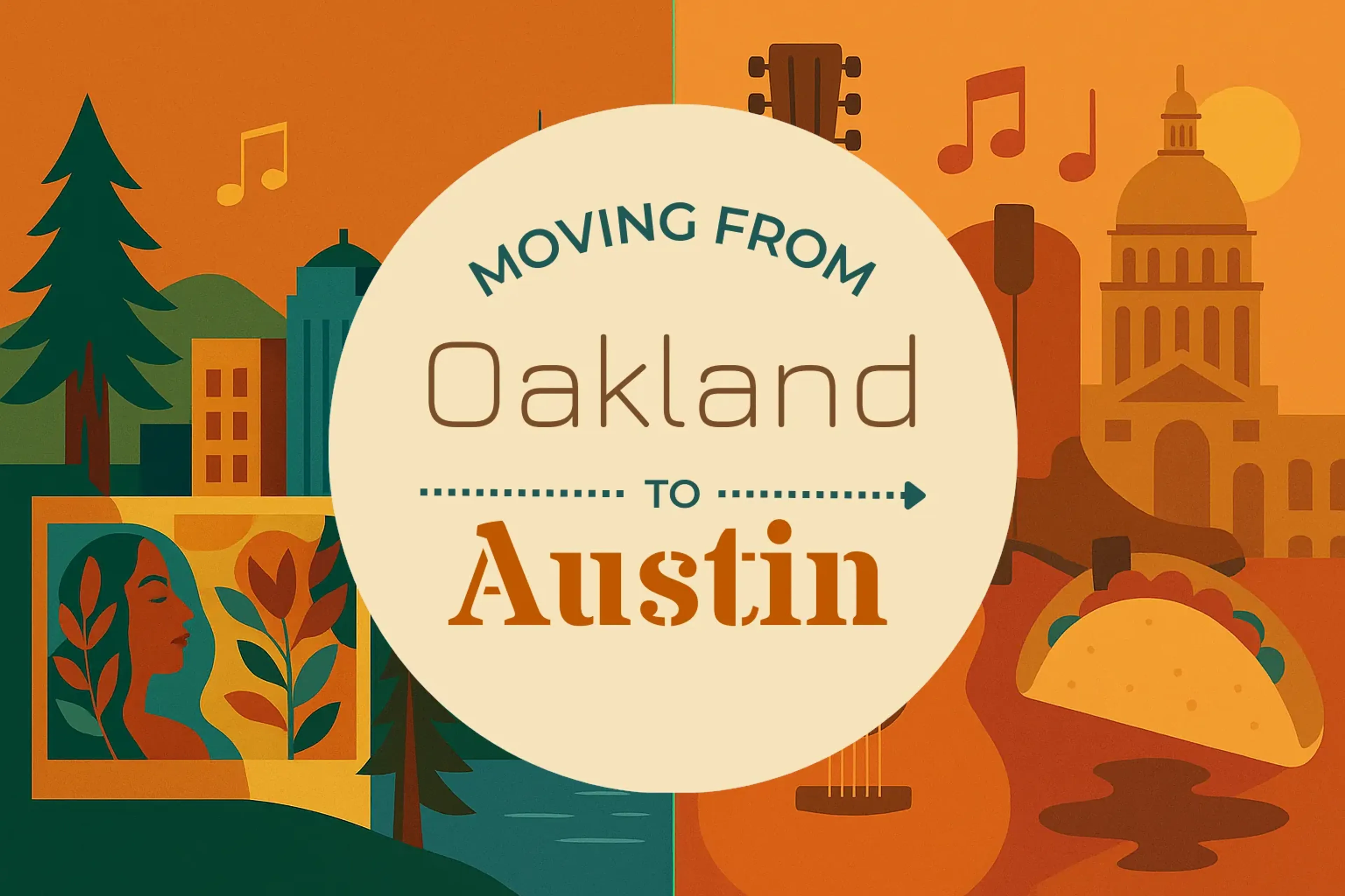 Side-by-side comparison of Oakland to Austin moving companies