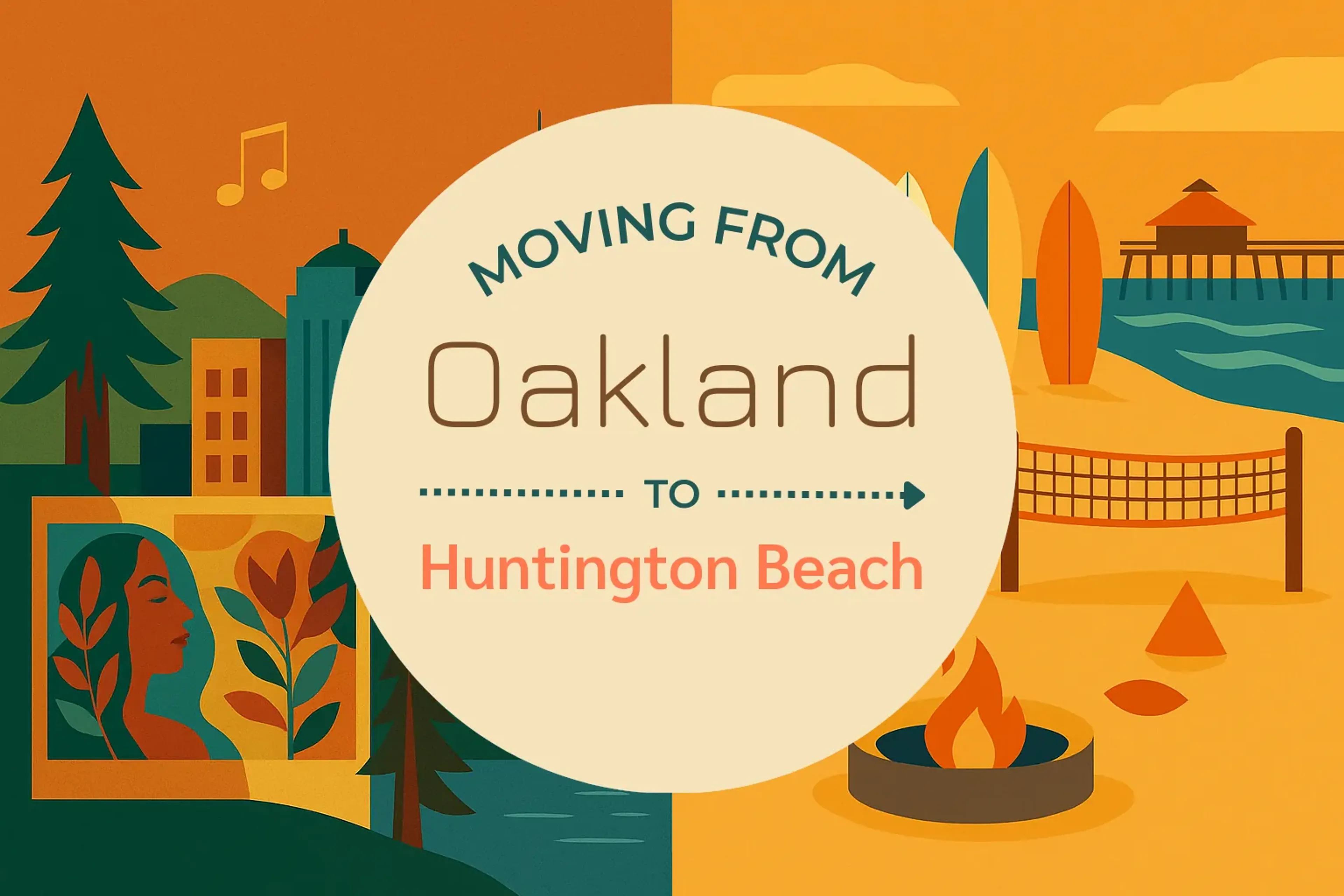 Side-by-side comparison of Oakland to Huntington Beach moving companies