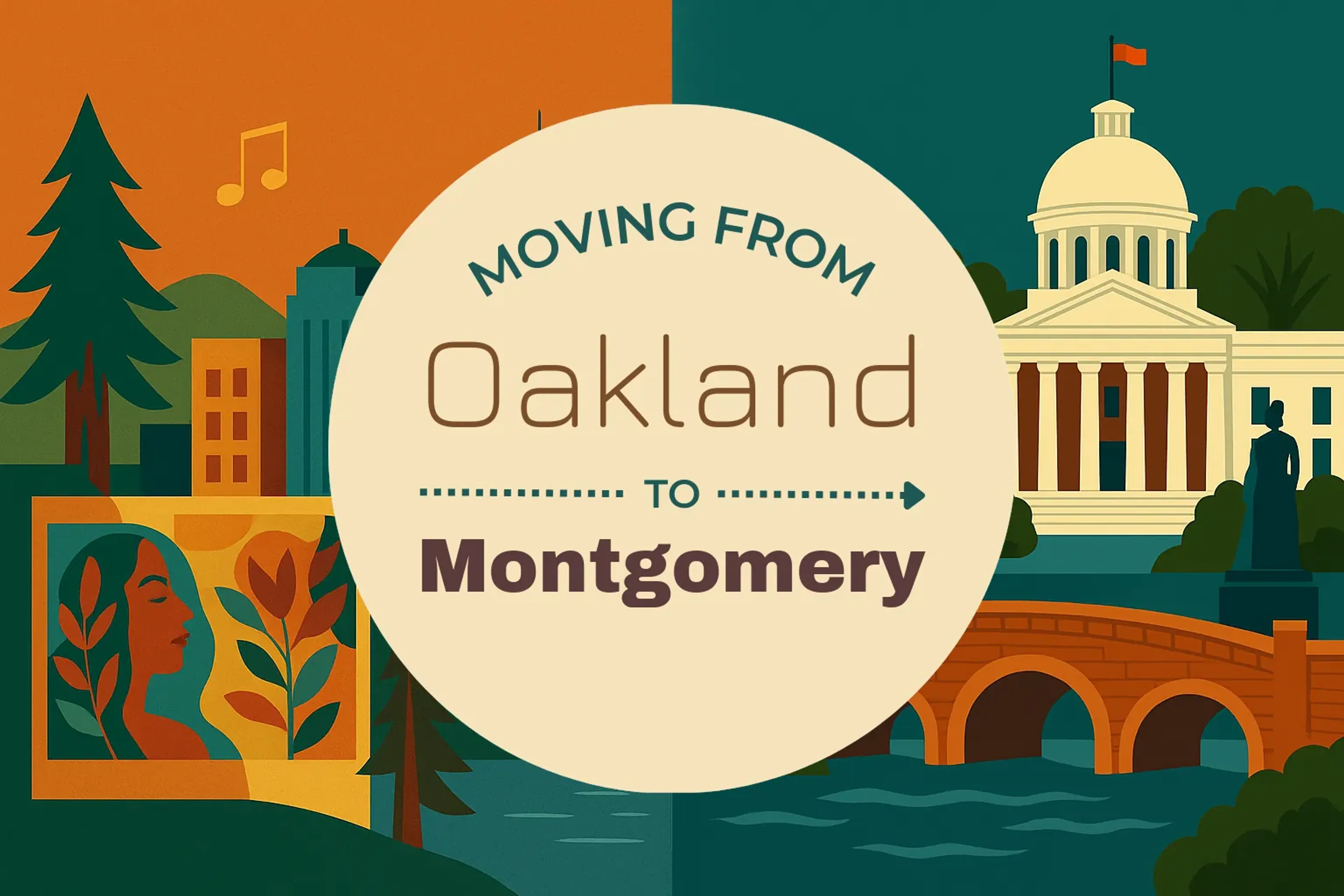 Side-by-side comparison of Oakland to Montgomery moving companies