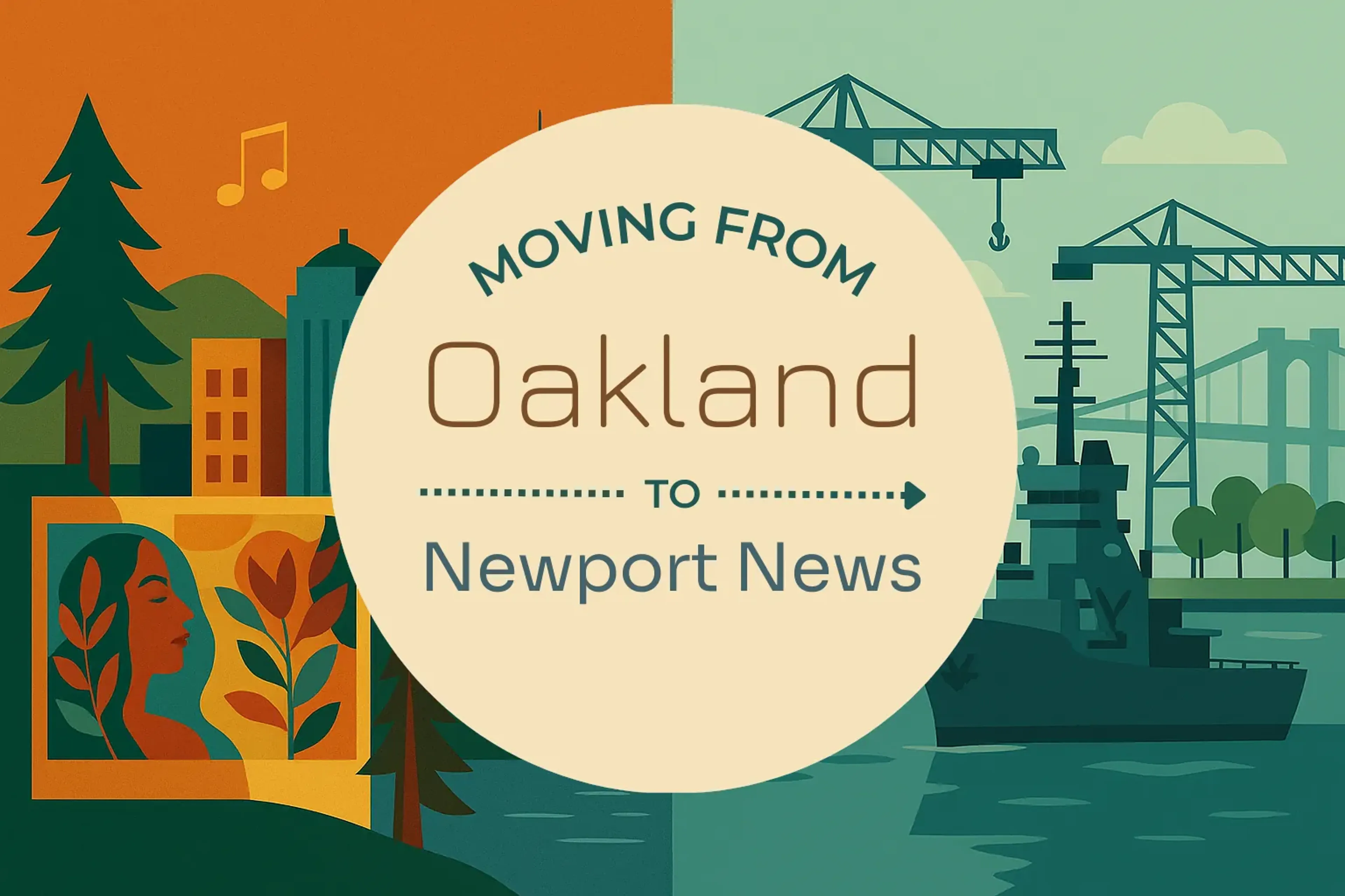 Side-by-side comparison of Oakland to Newport News moving companies