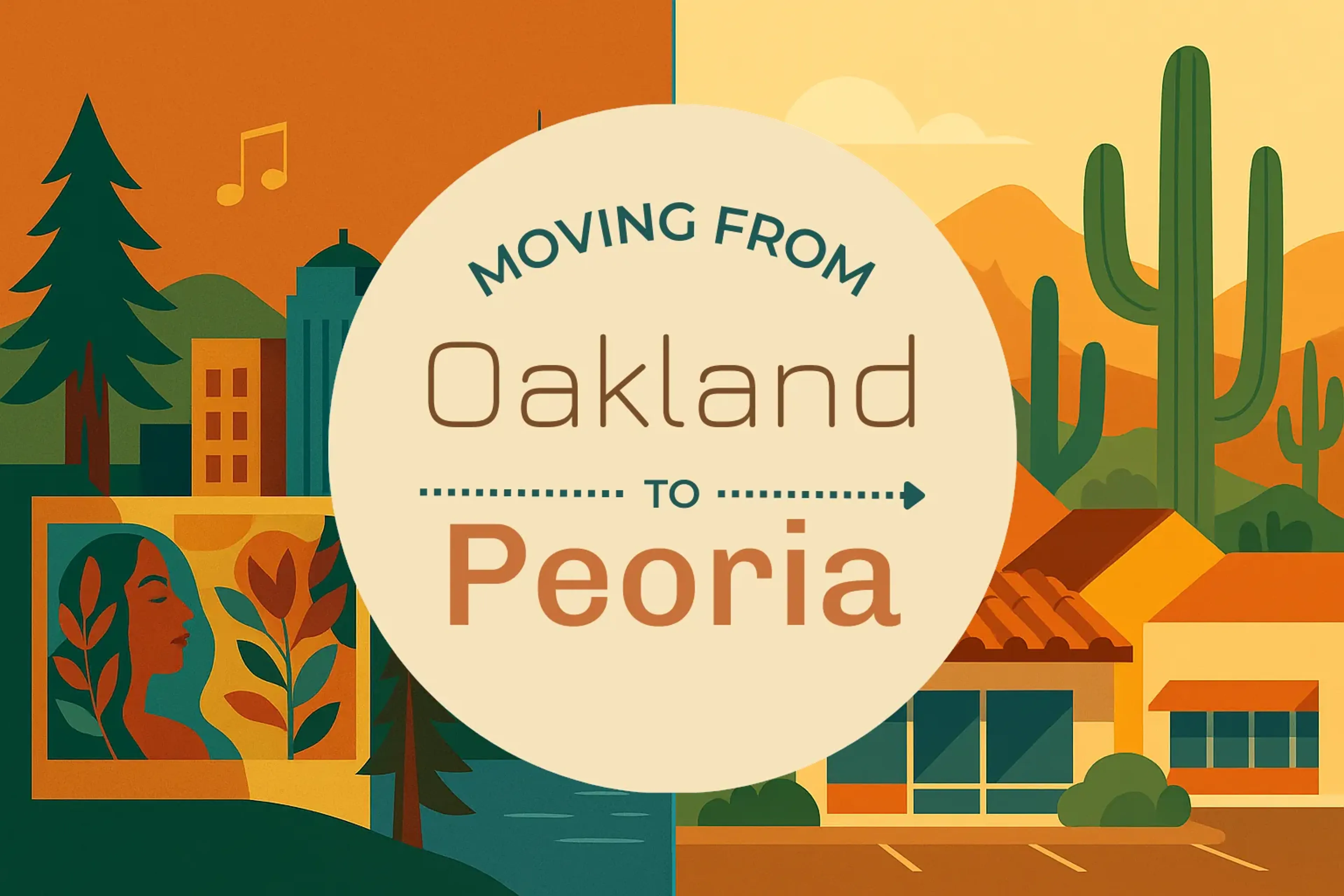 Side-by-side comparison of Oakland to Peoria moving companies