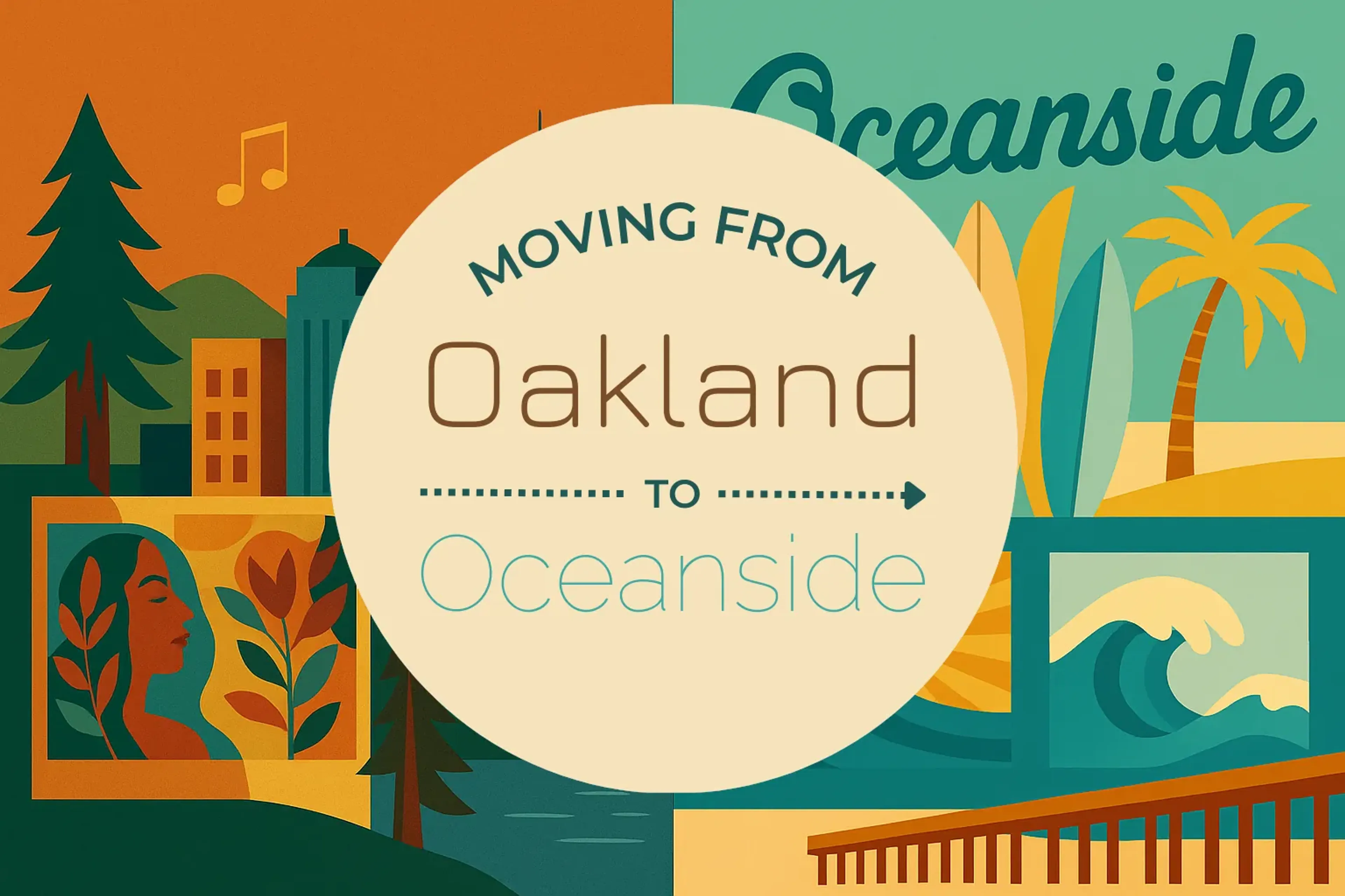 Side-by-side comparison of Oakland to Oceanside moving companies