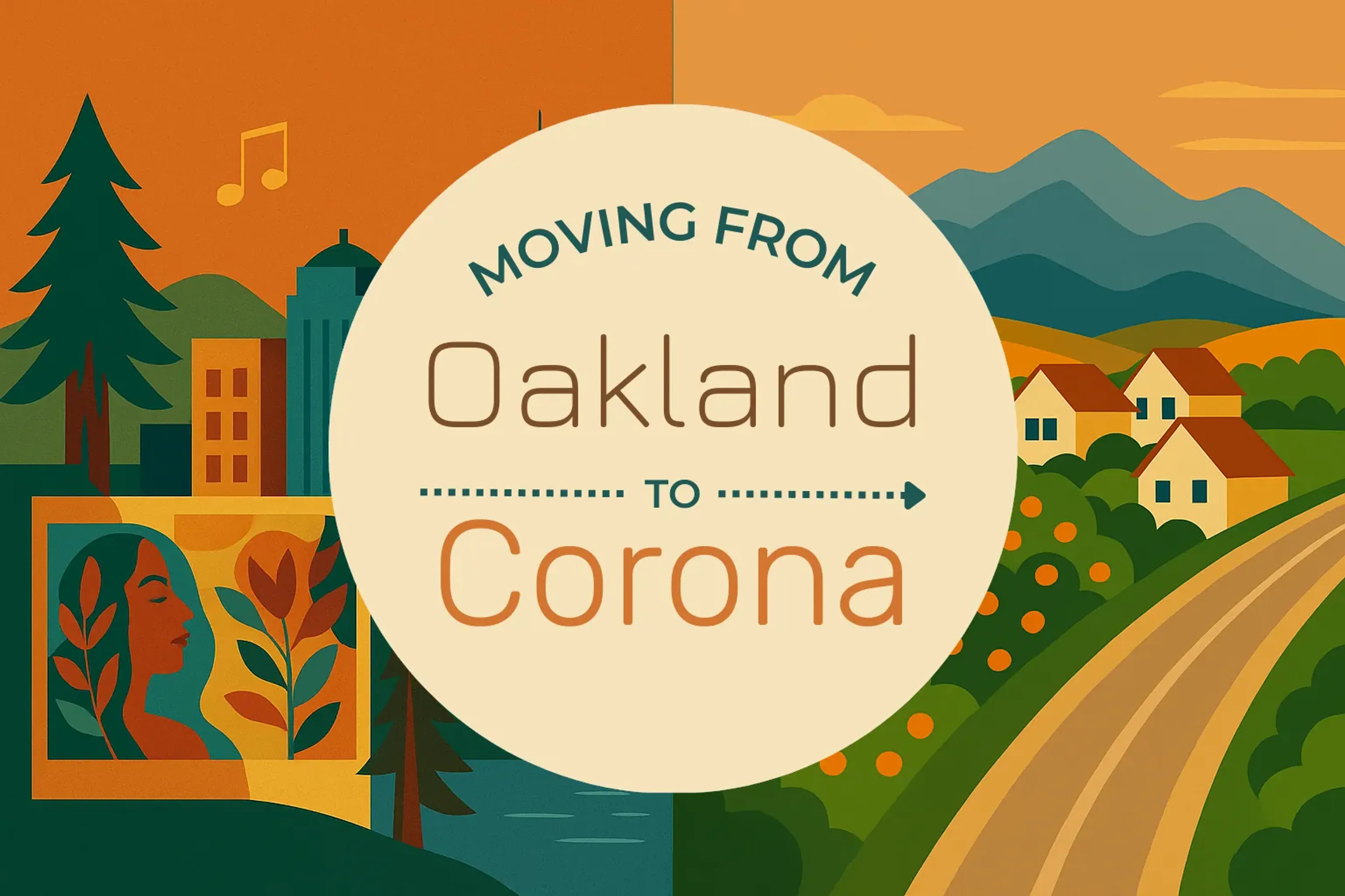 Side-by-side comparison of Oakland to Corona moving companies