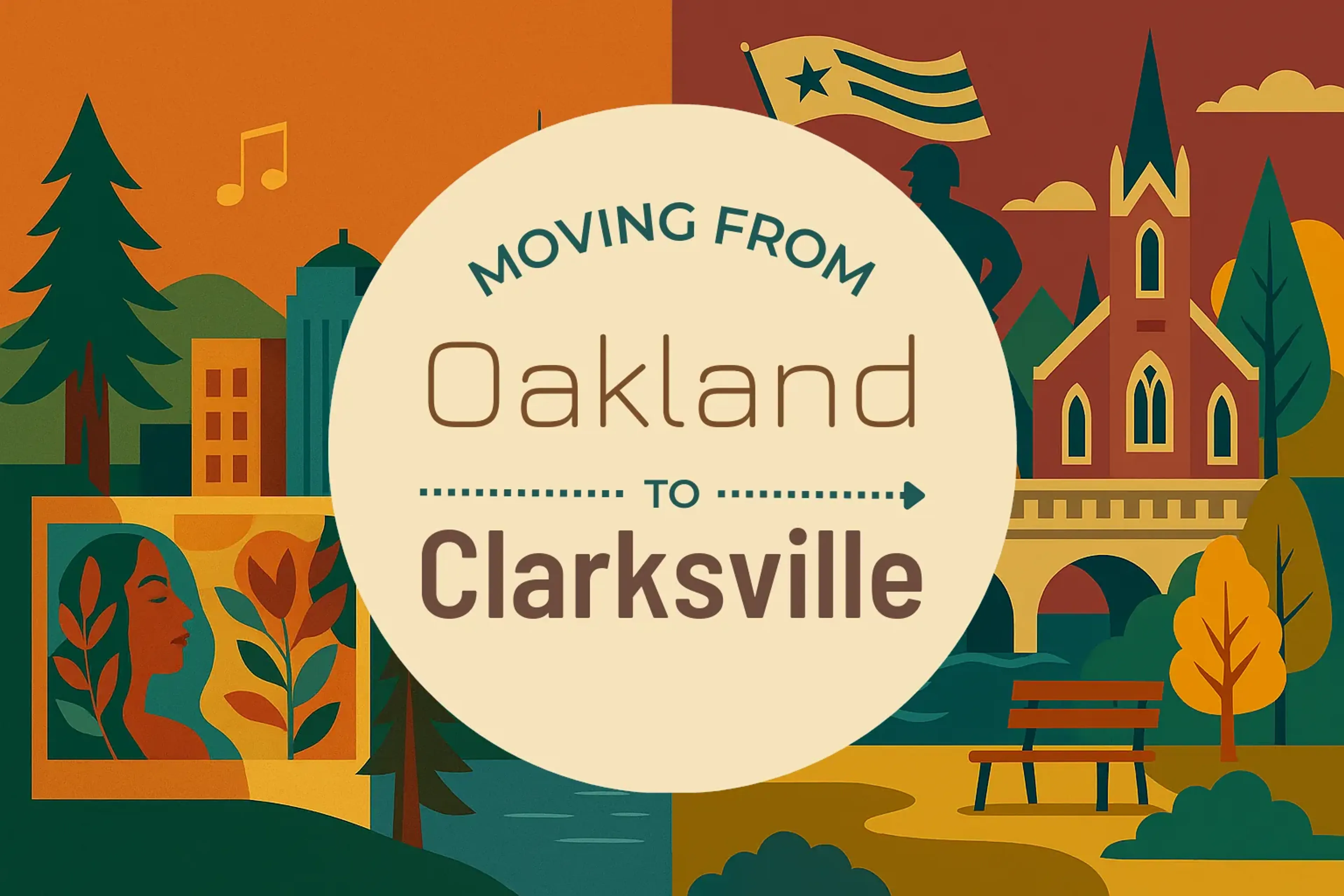 Side-by-side comparison of Oakland to Clarksville moving companies