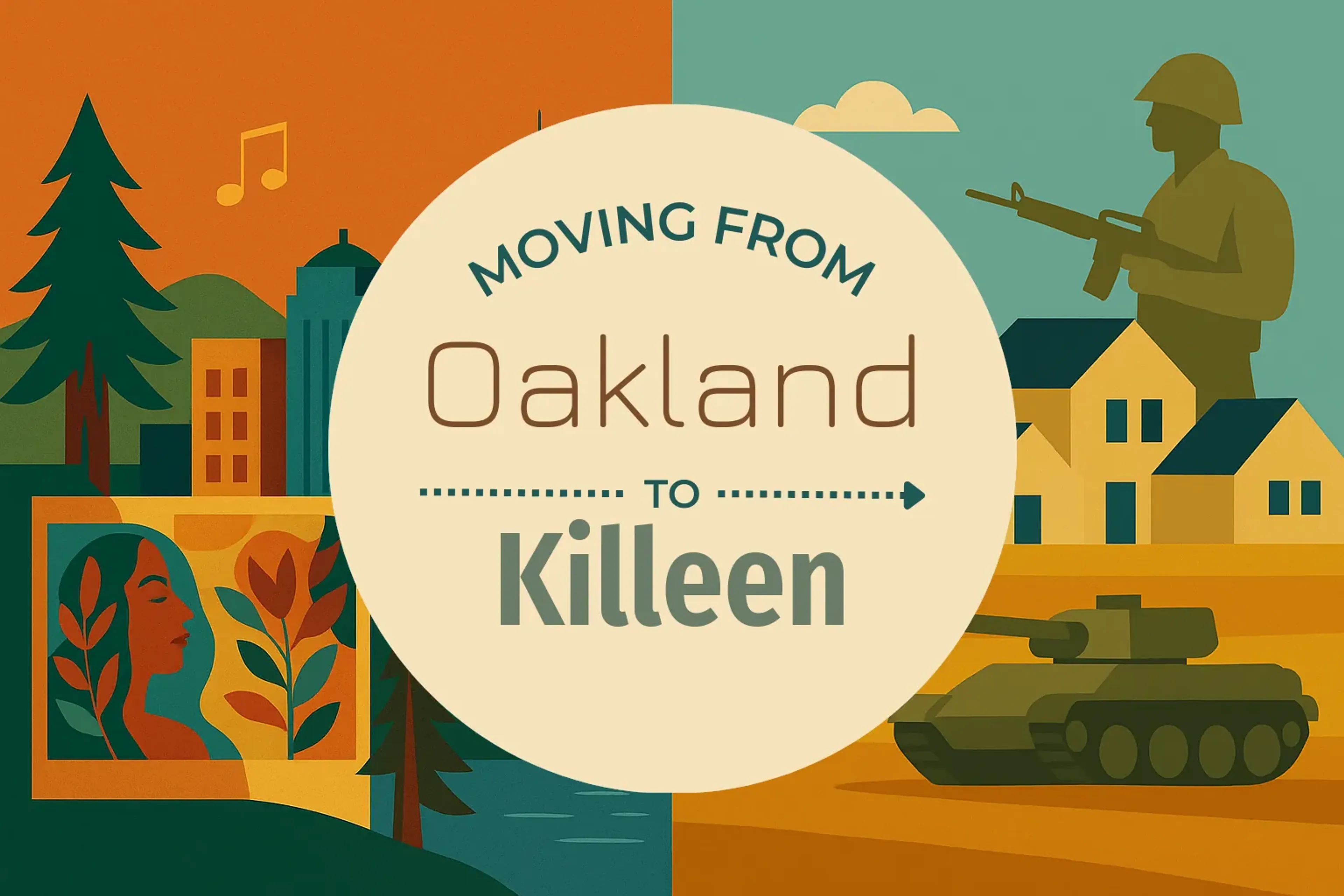 Side-by-side comparison of Oakland to Killeen moving companies
