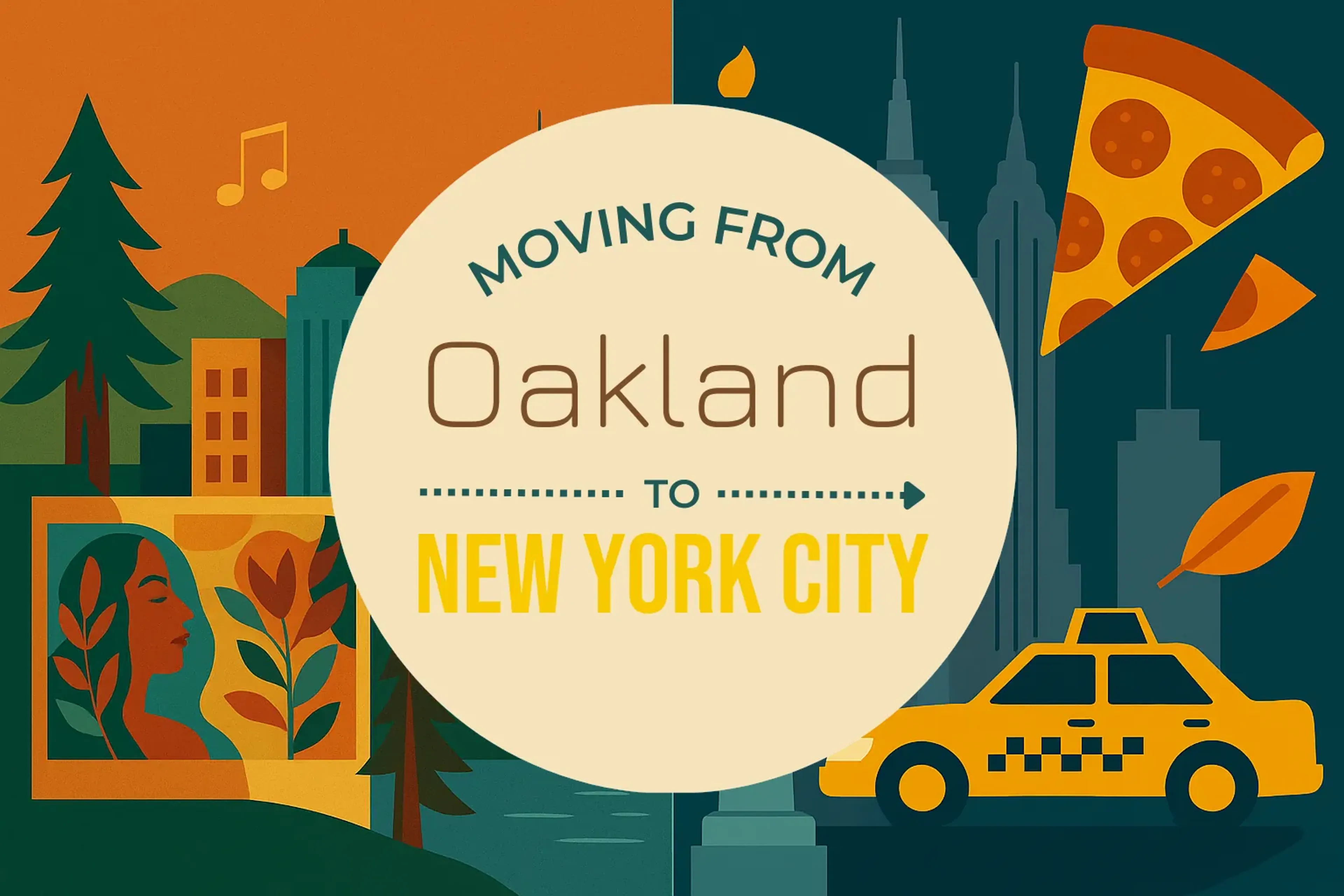 Side-by-side comparison of Oakland to New York City moving companies