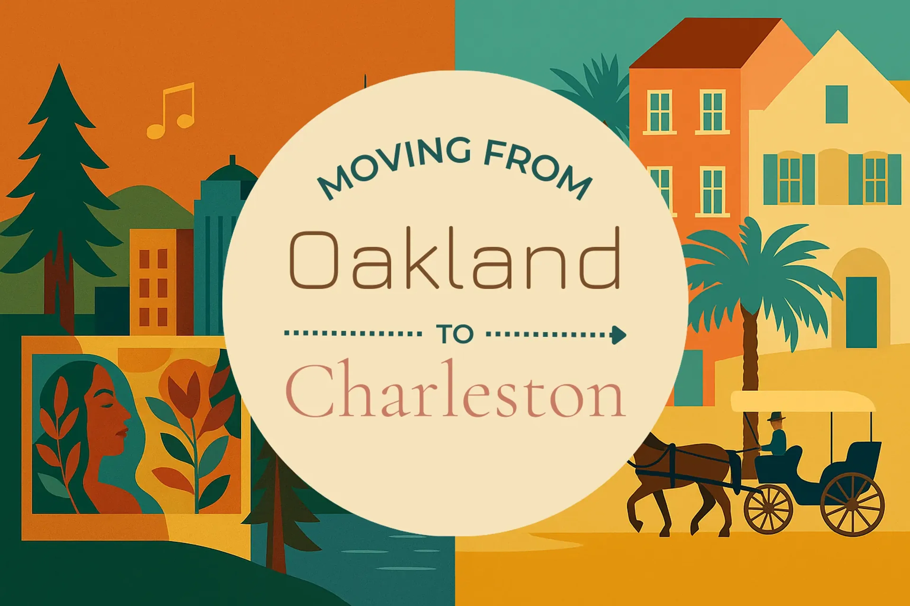 Side-by-side comparison of Oakland to Charleston moving companies