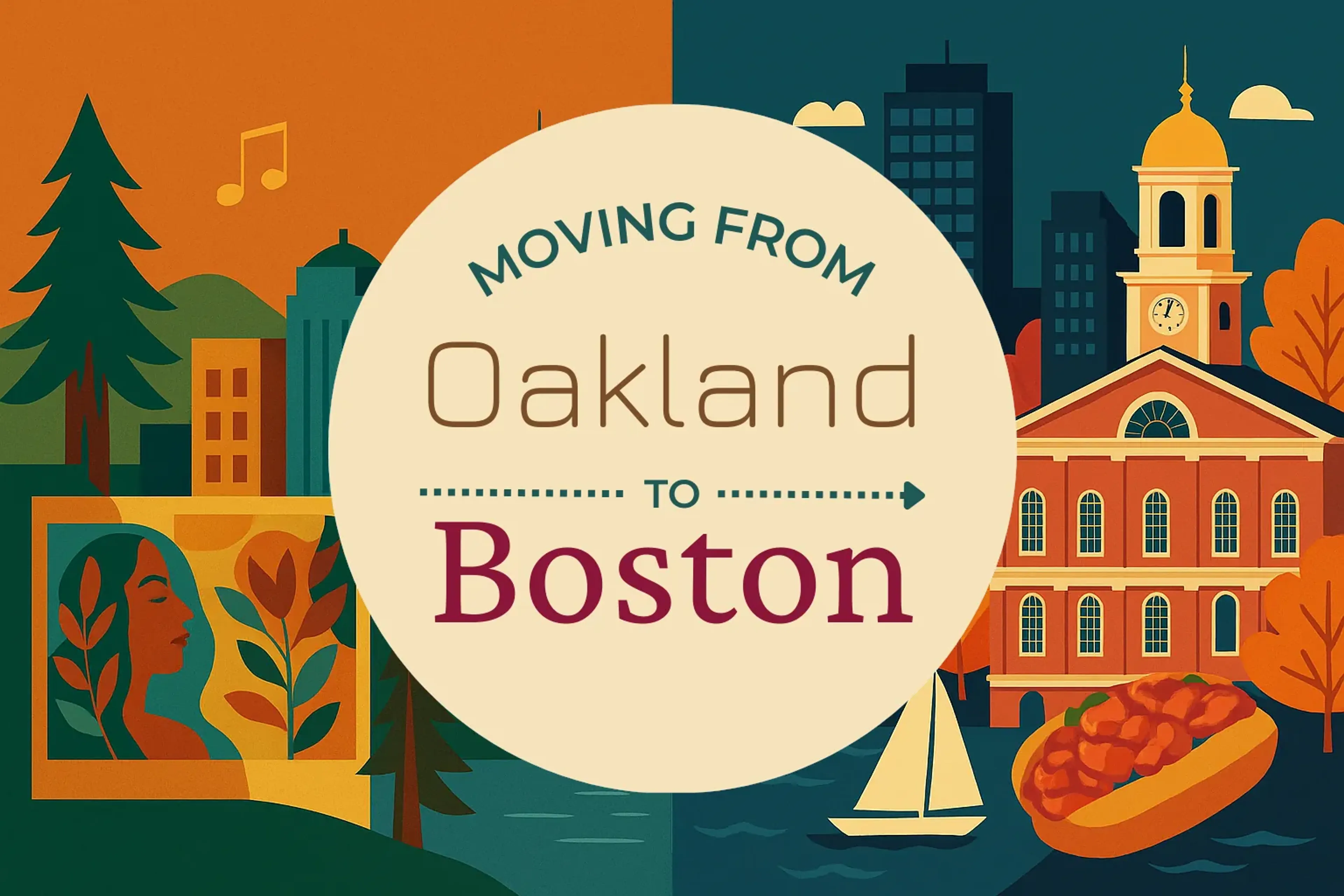 Side-by-side comparison of Oakland to Boston moving companies