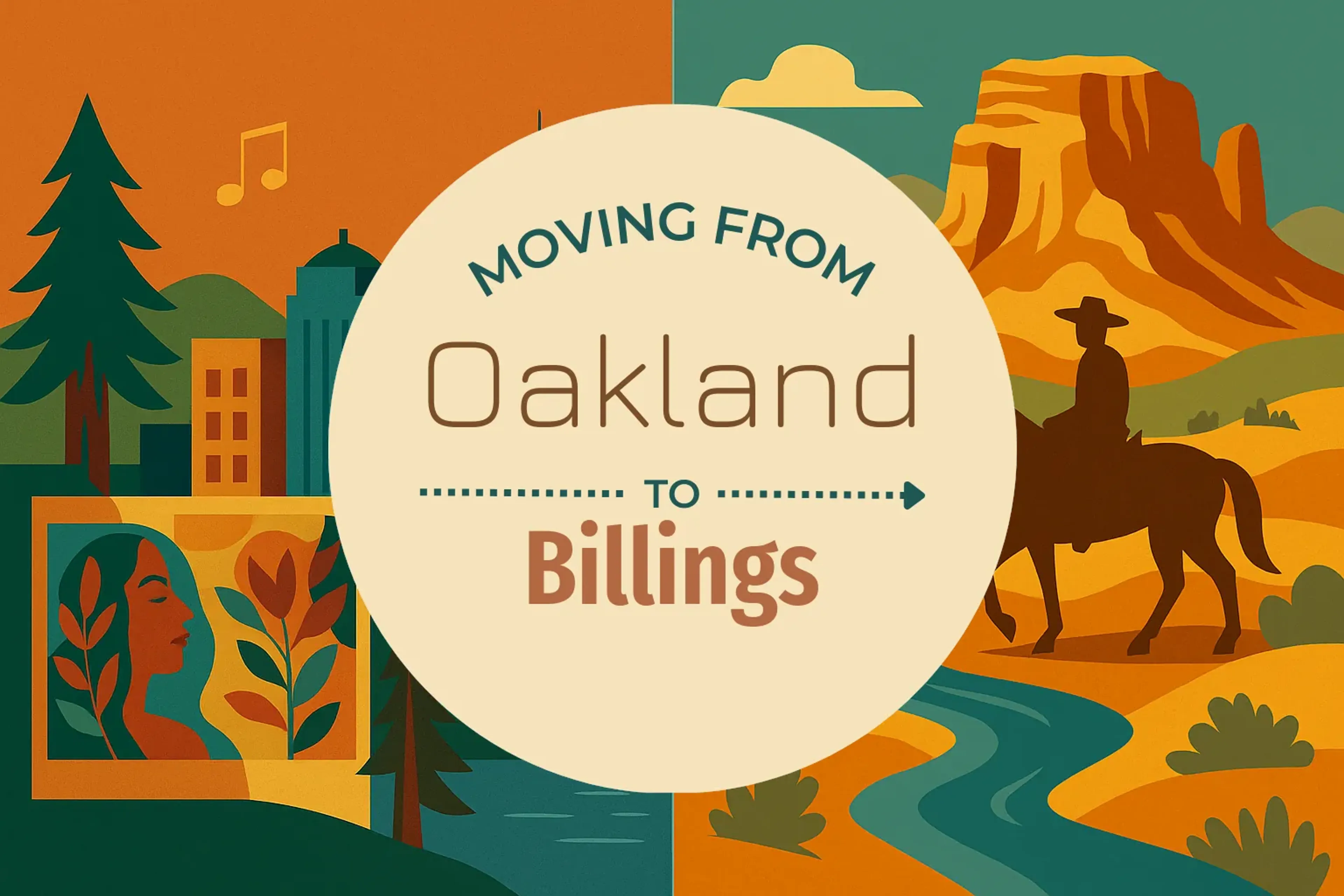 Side-by-side comparison of Oakland to Billings moving companies