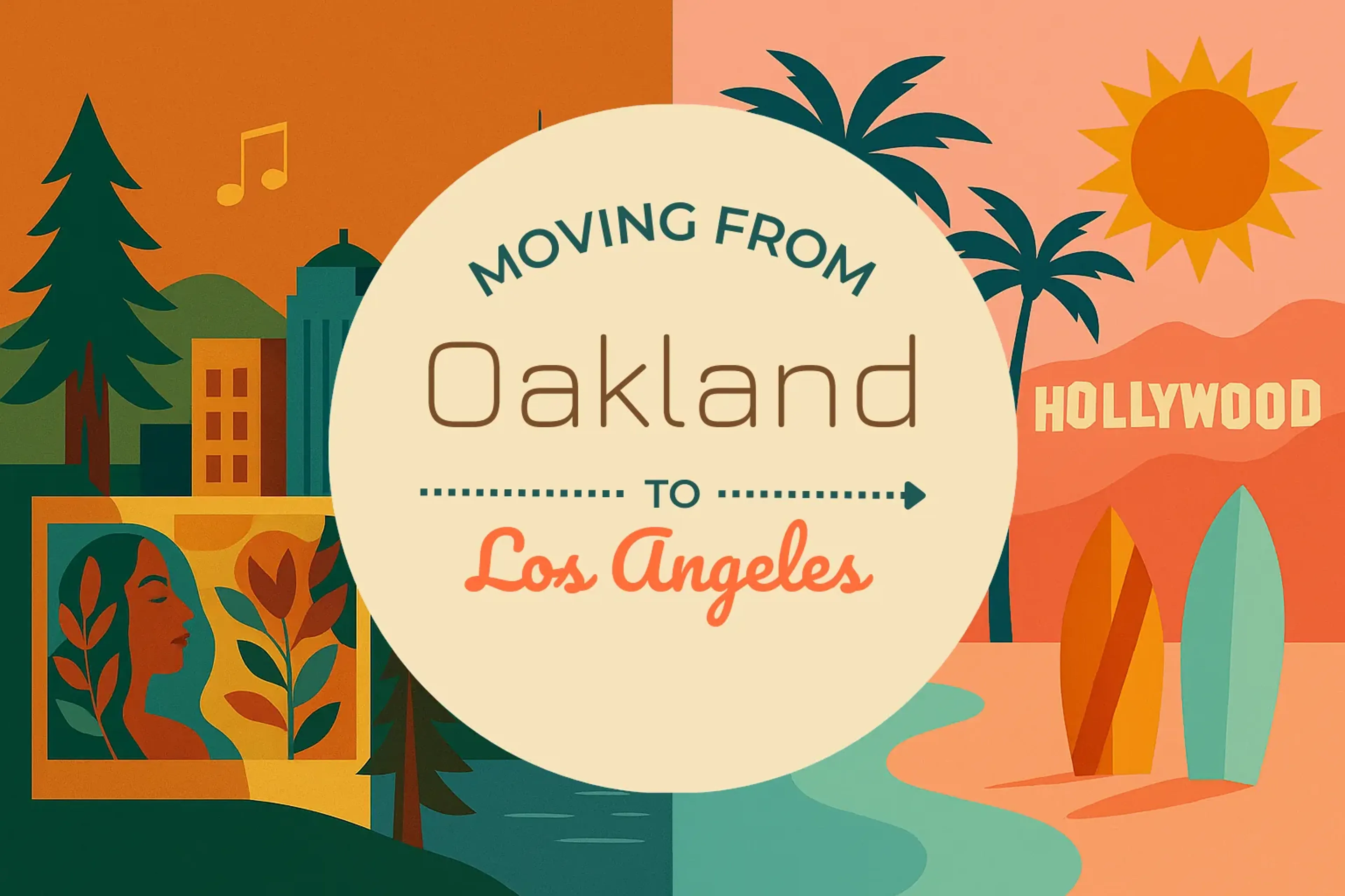 Side-by-side comparison of Oakland to Los Angeles moving companies