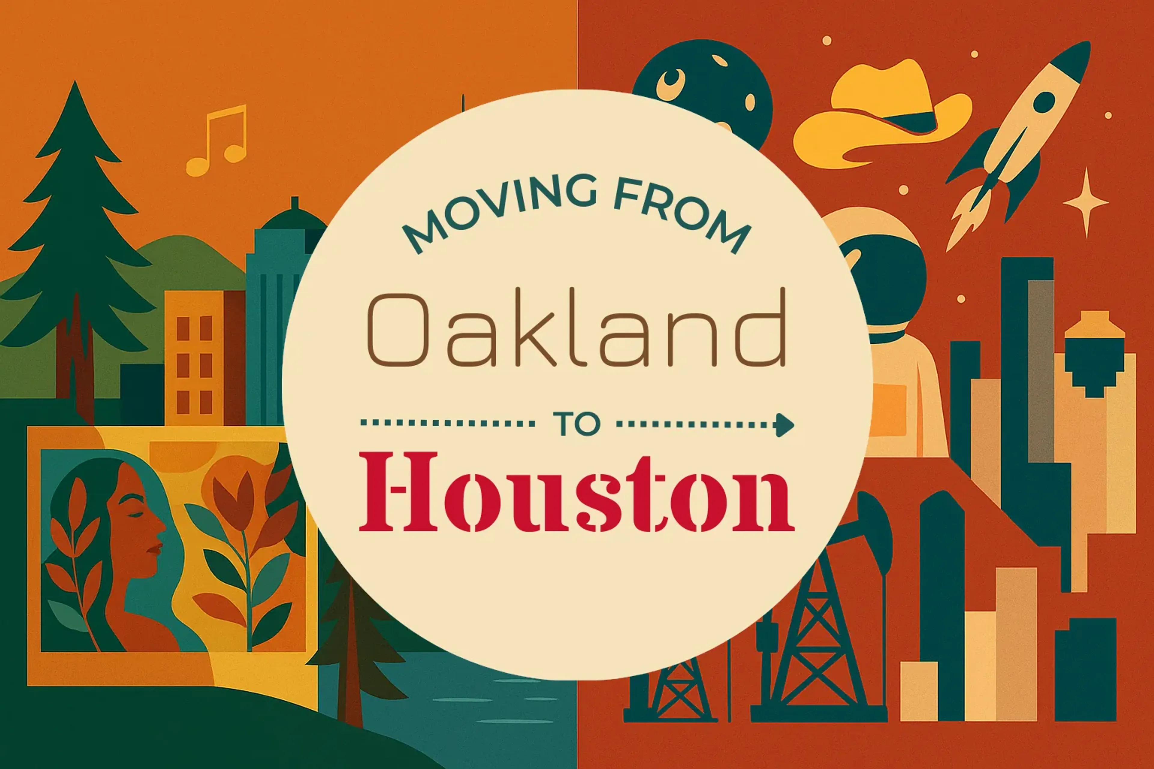 Side-by-side comparison of Oakland to Houston moving companies