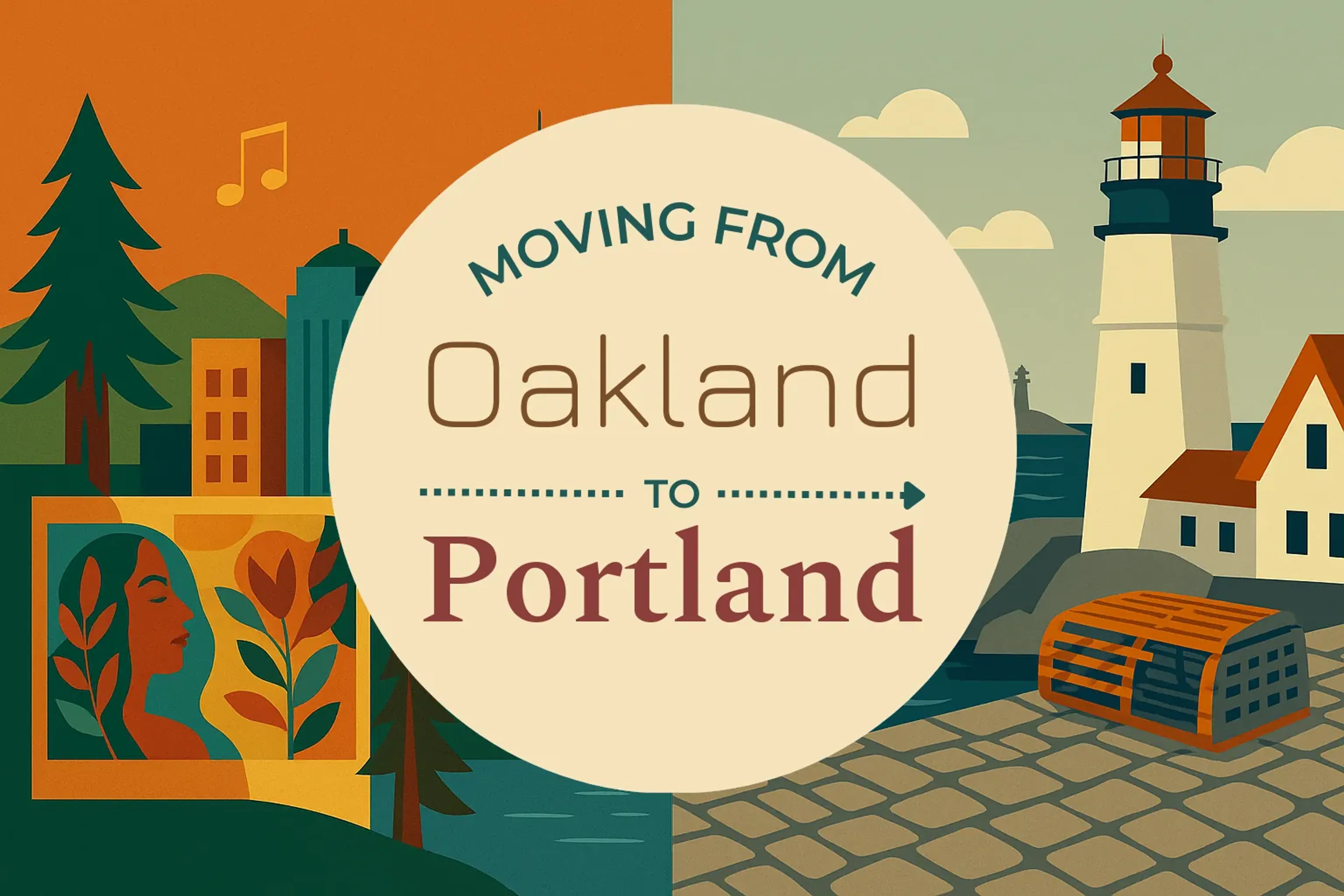 Side-by-side comparison of Oakland to Portland moving companies