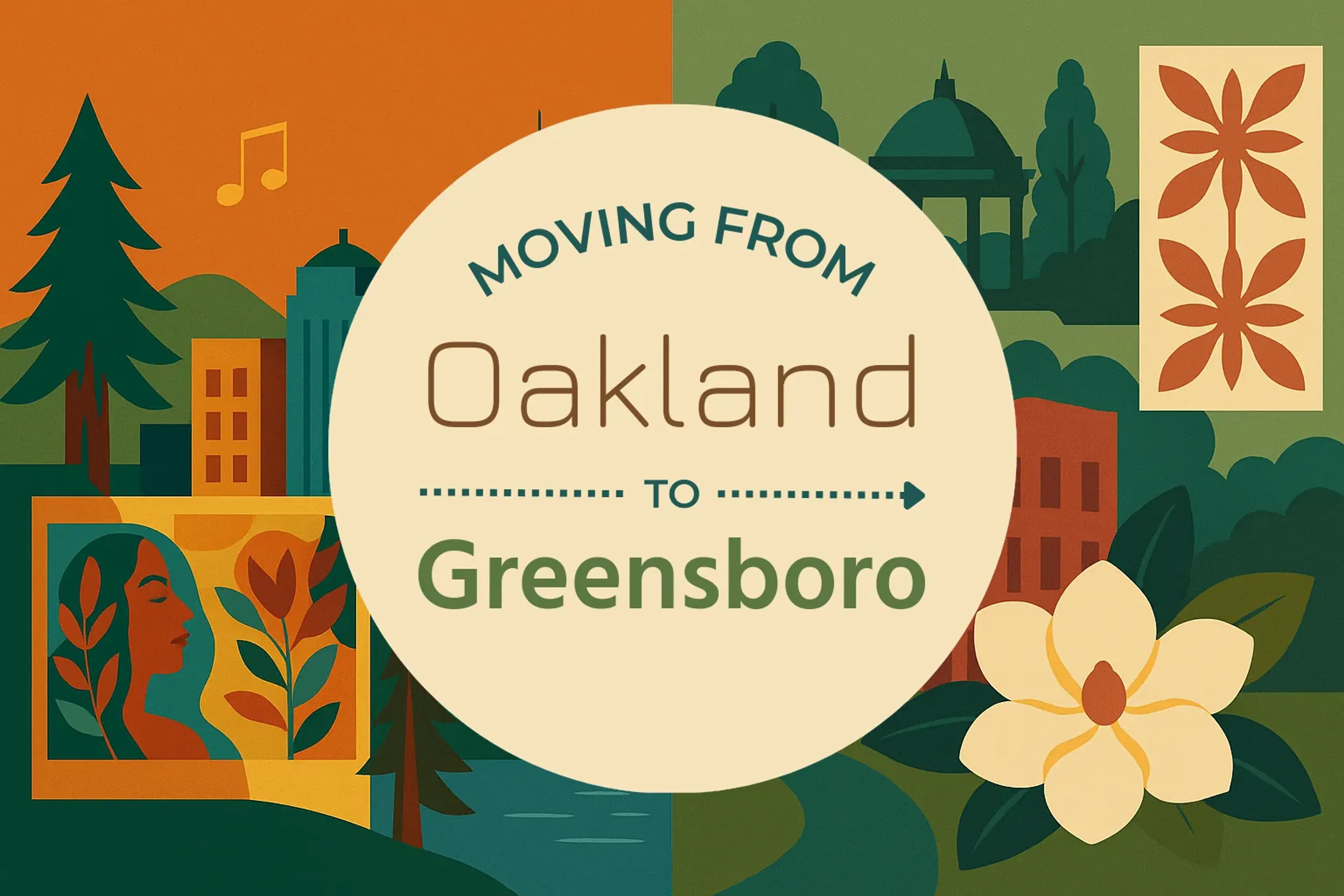 Side-by-side comparison of Oakland to Greensboro moving companies