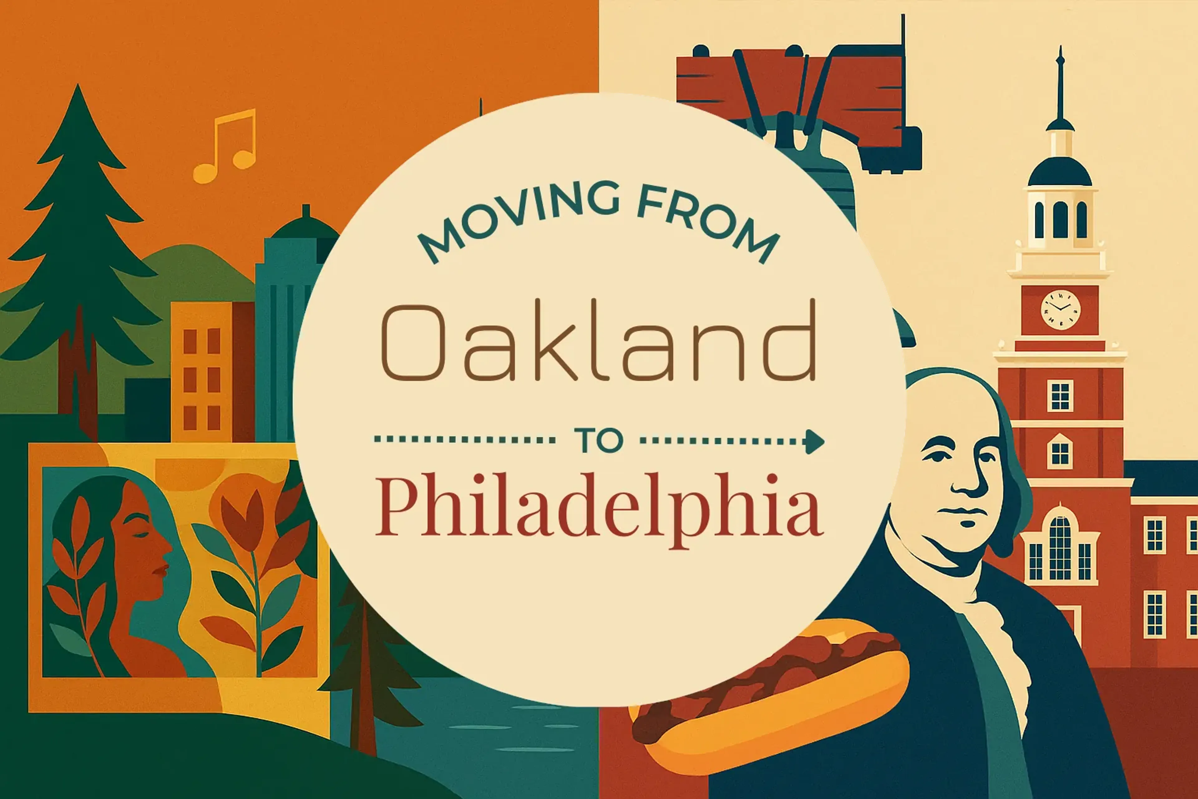 Side-by-side comparison of Oakland to Philadelphia moving companies