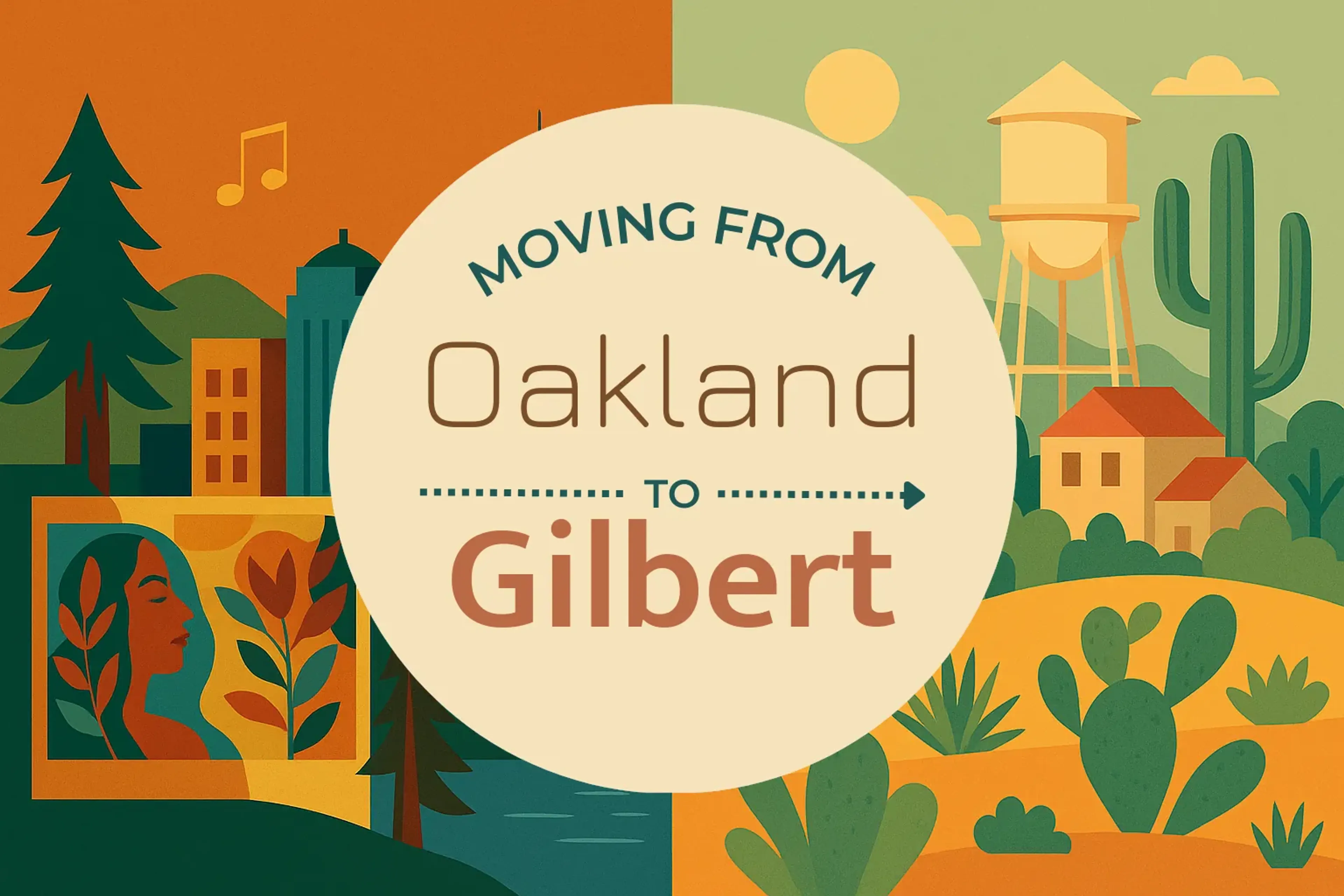 Side-by-side comparison of Oakland to Gilbert moving companies