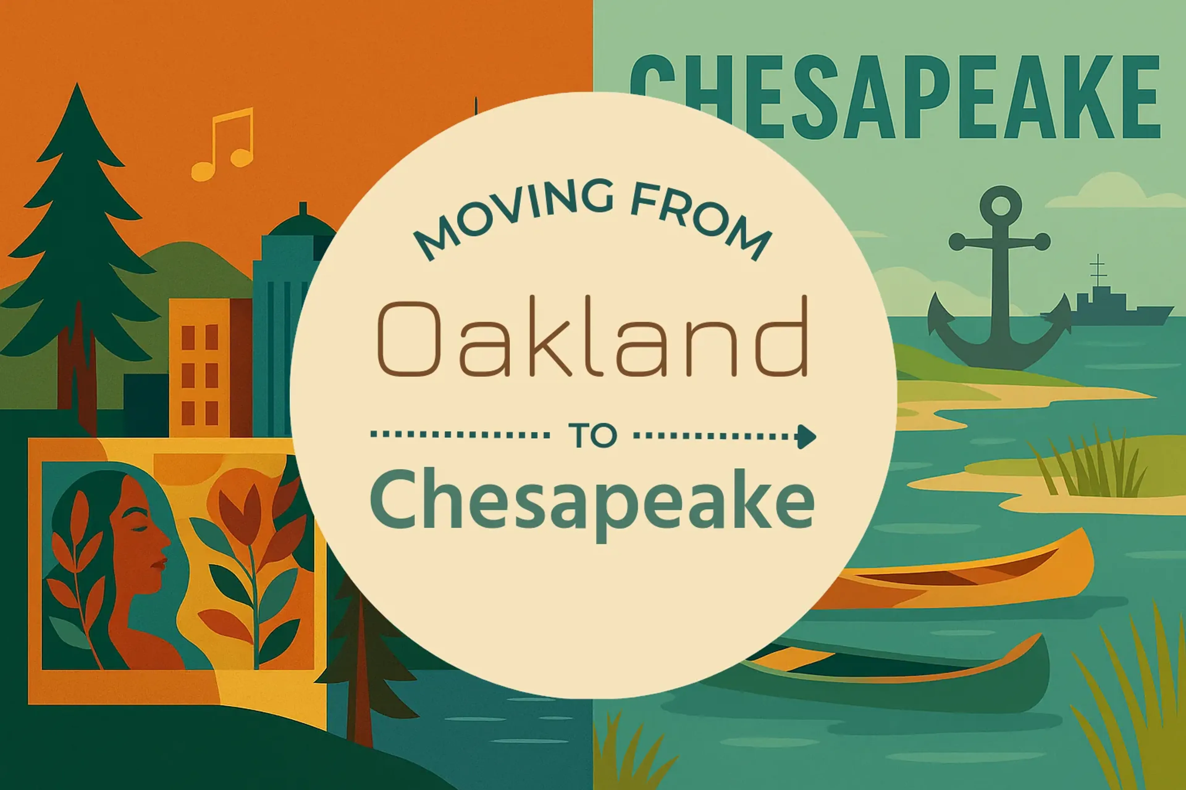 Side-by-side comparison of Oakland to Chesapeake moving companies