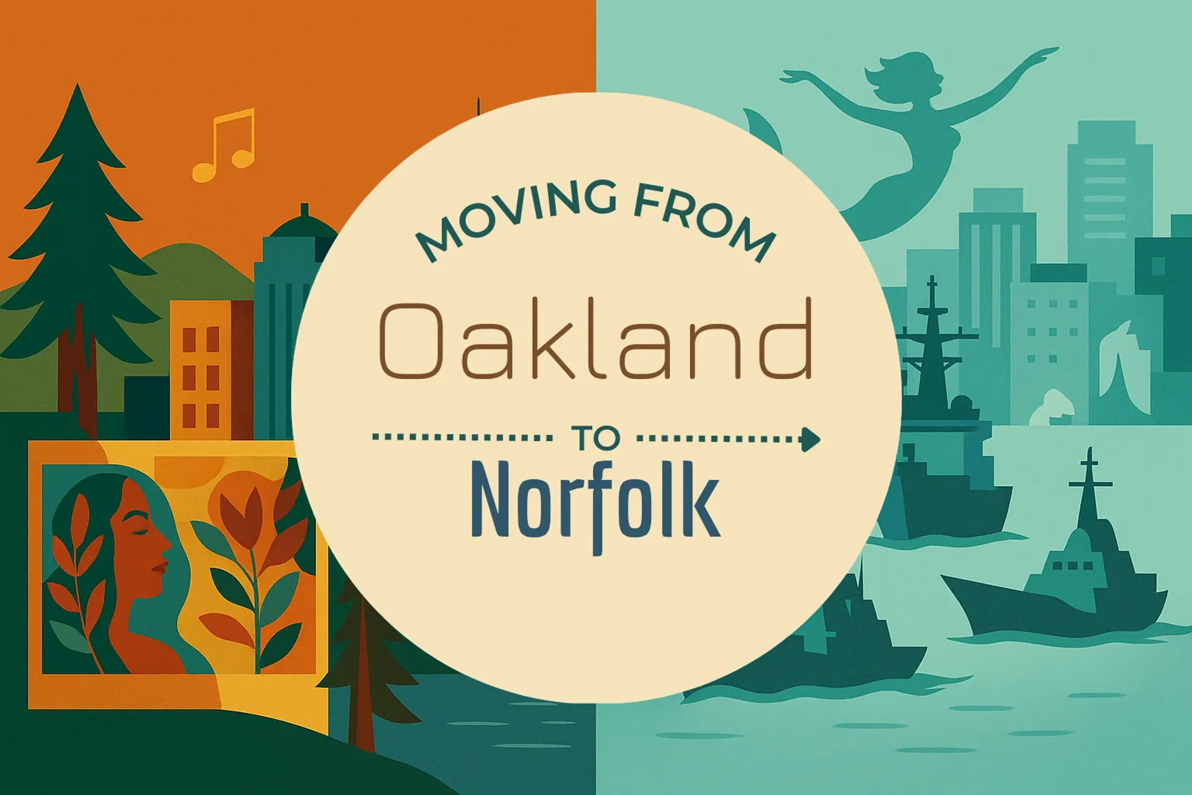 Side-by-side comparison of Oakland to Norfolk moving companies