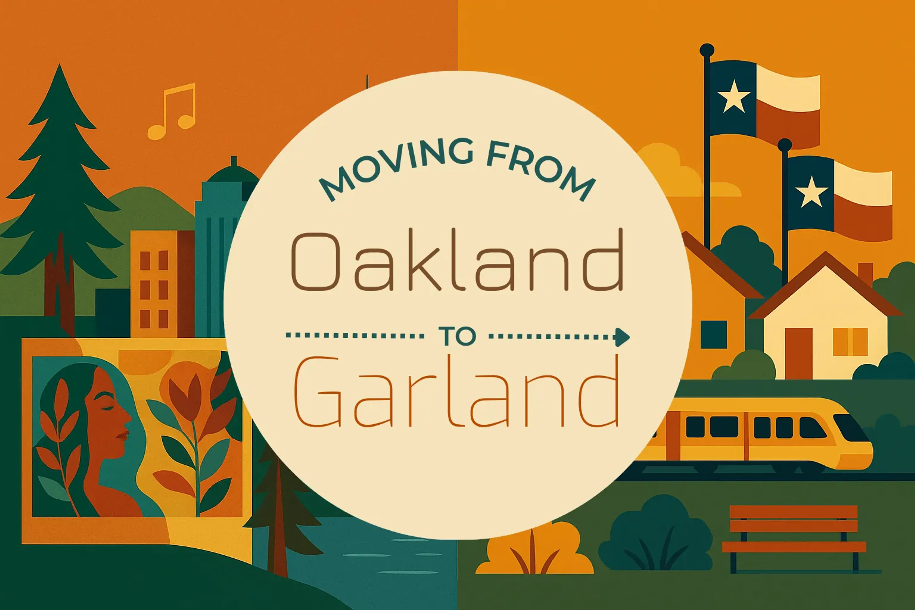 Side-by-side comparison of Oakland to Garland moving companies
