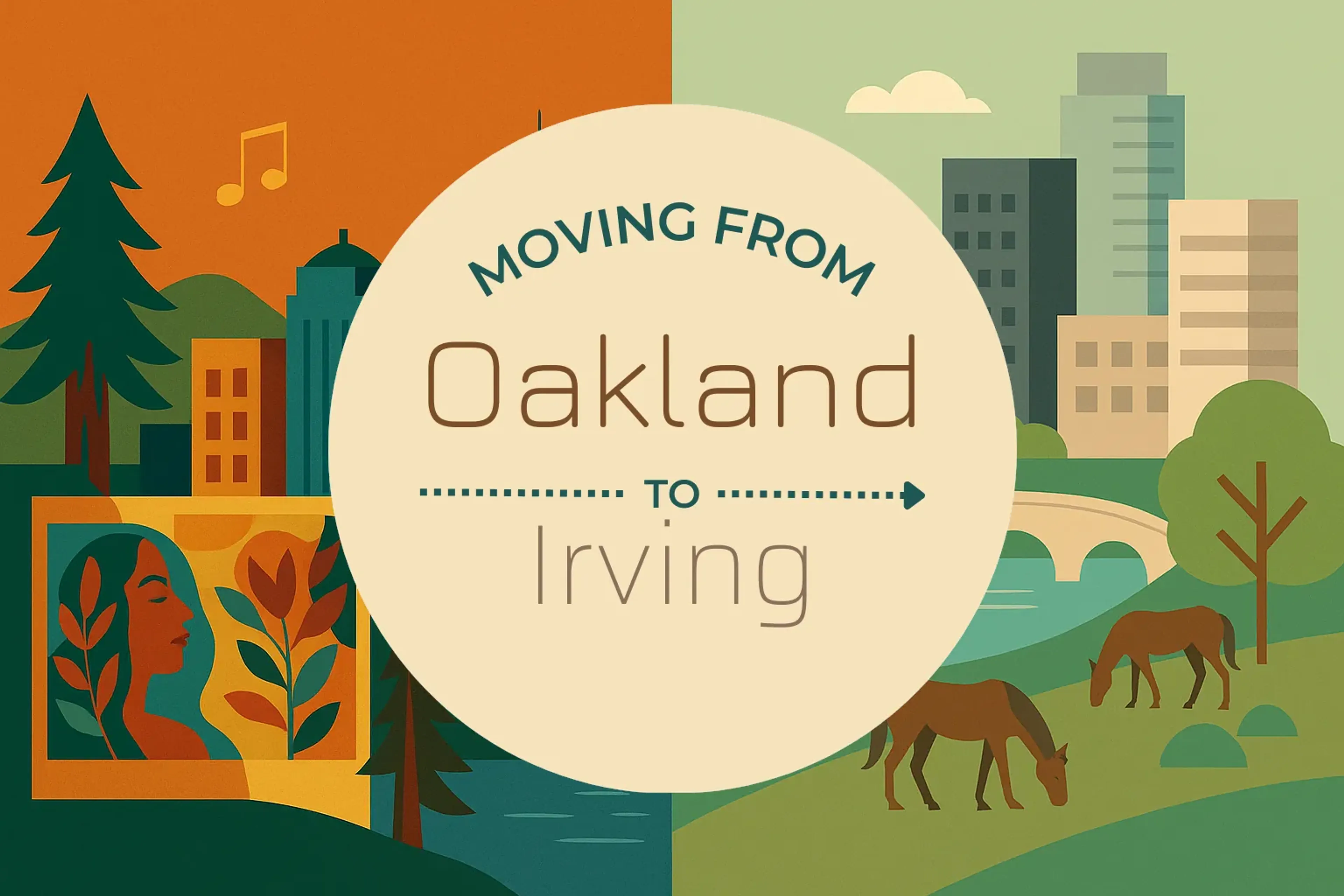 Side-by-side comparison of Oakland to Irving moving companies