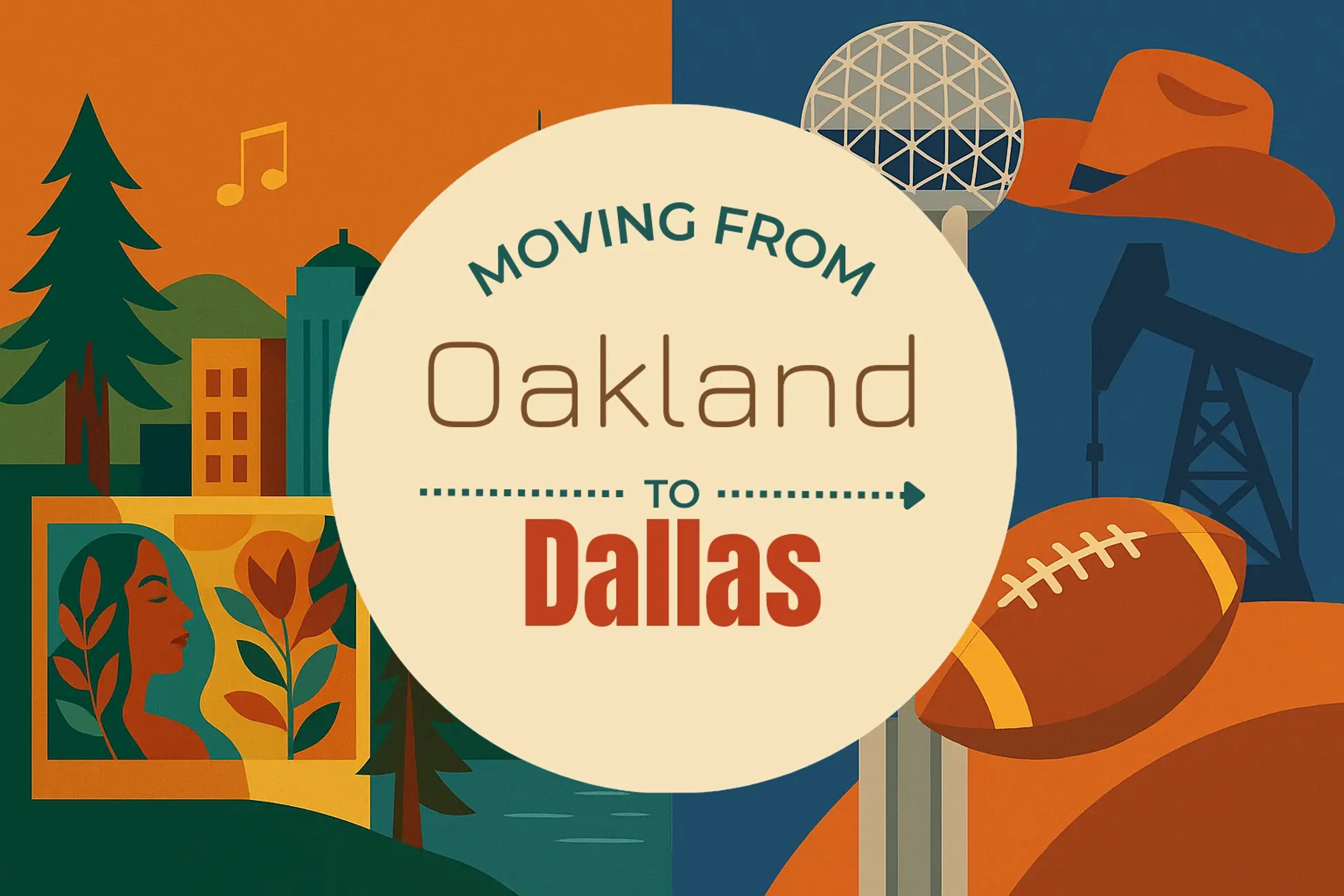 Side-by-side comparison of Oakland to Dallas moving companies