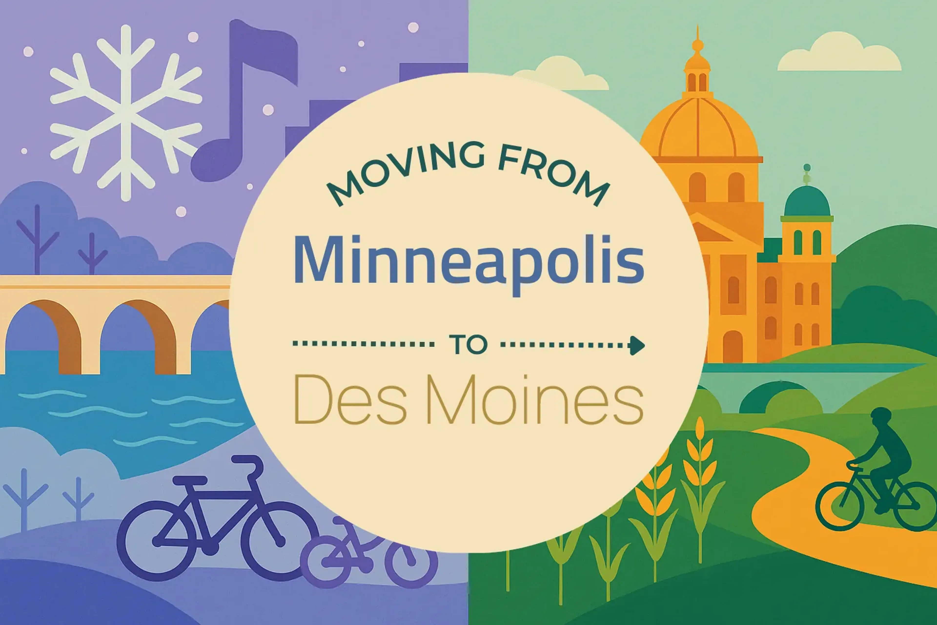 Side-by-side comparison of Minneapolis to Des Moines moving companies