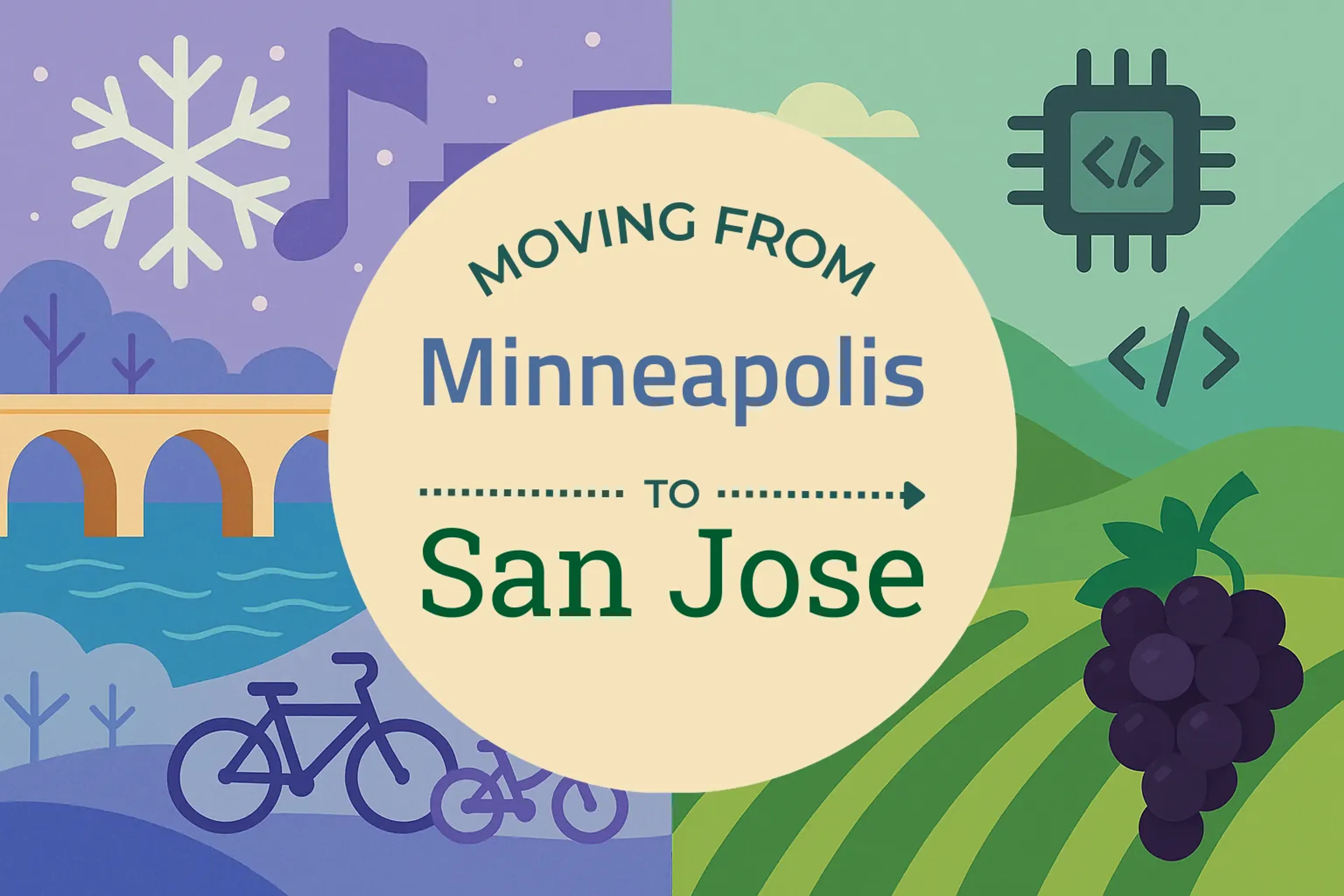 Side-by-side comparison of Minneapolis to San Jose moving companies