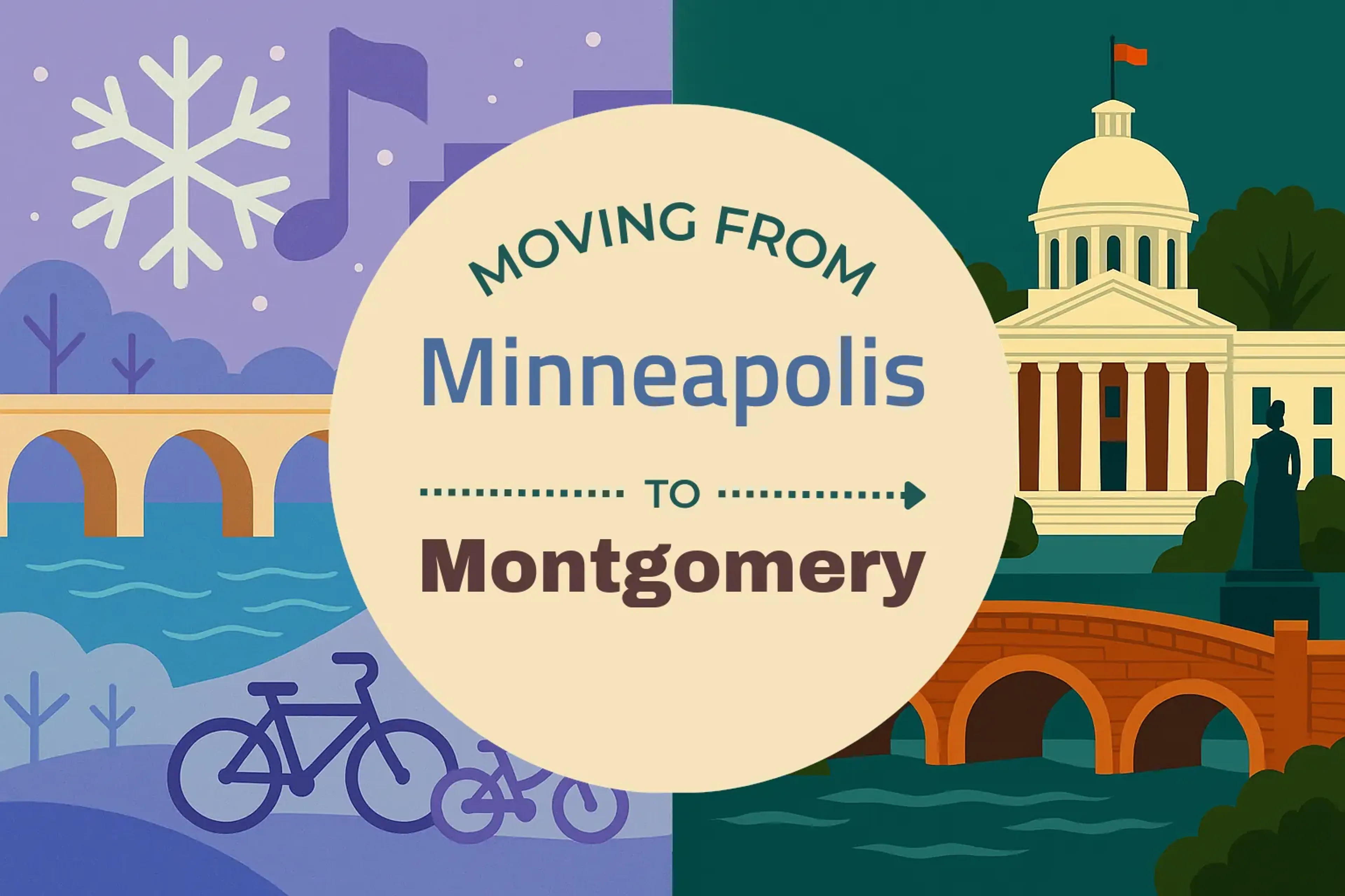 Side-by-side comparison of Minneapolis to Montgomery moving companies