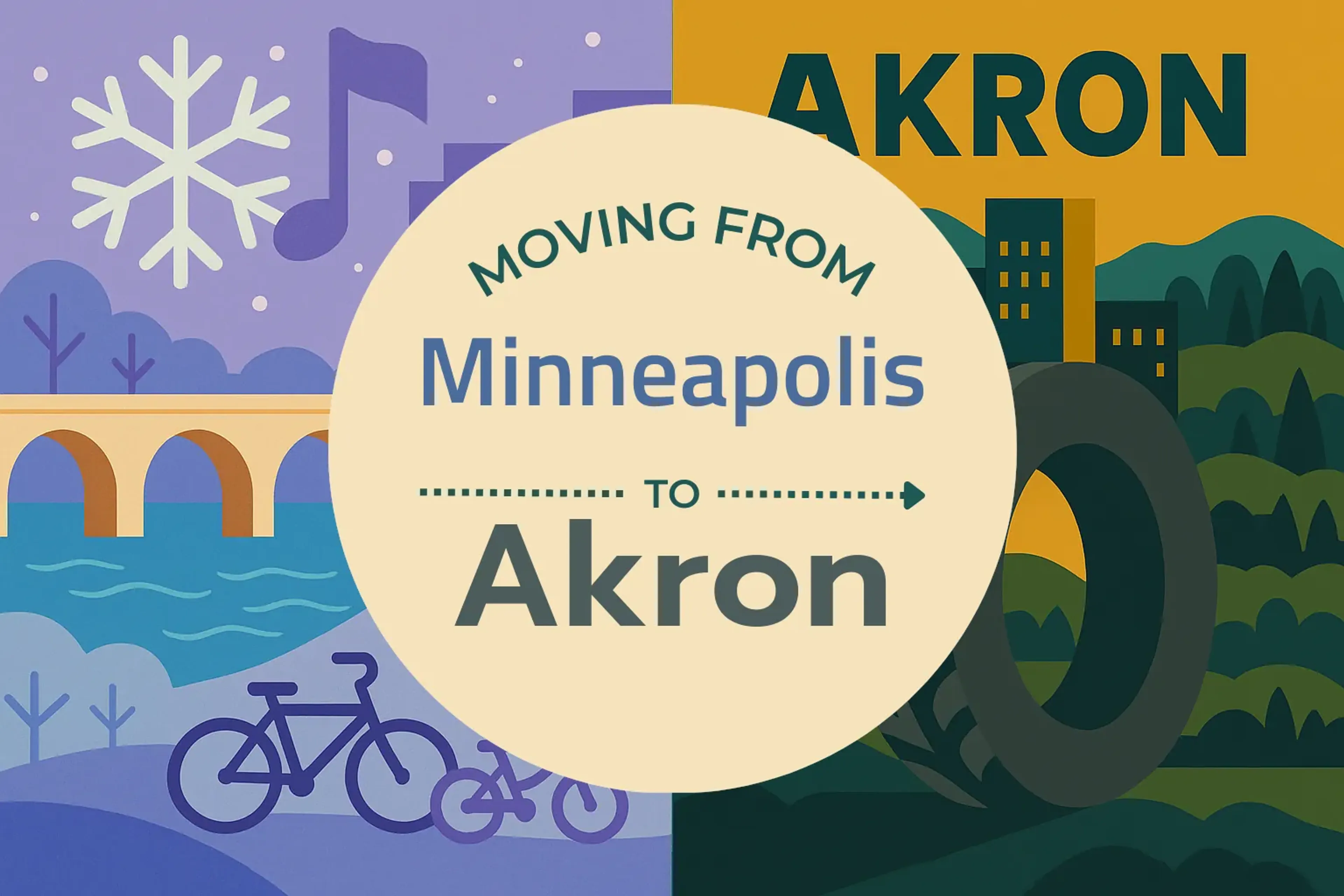 Side-by-side comparison of Minneapolis to Akron moving companies