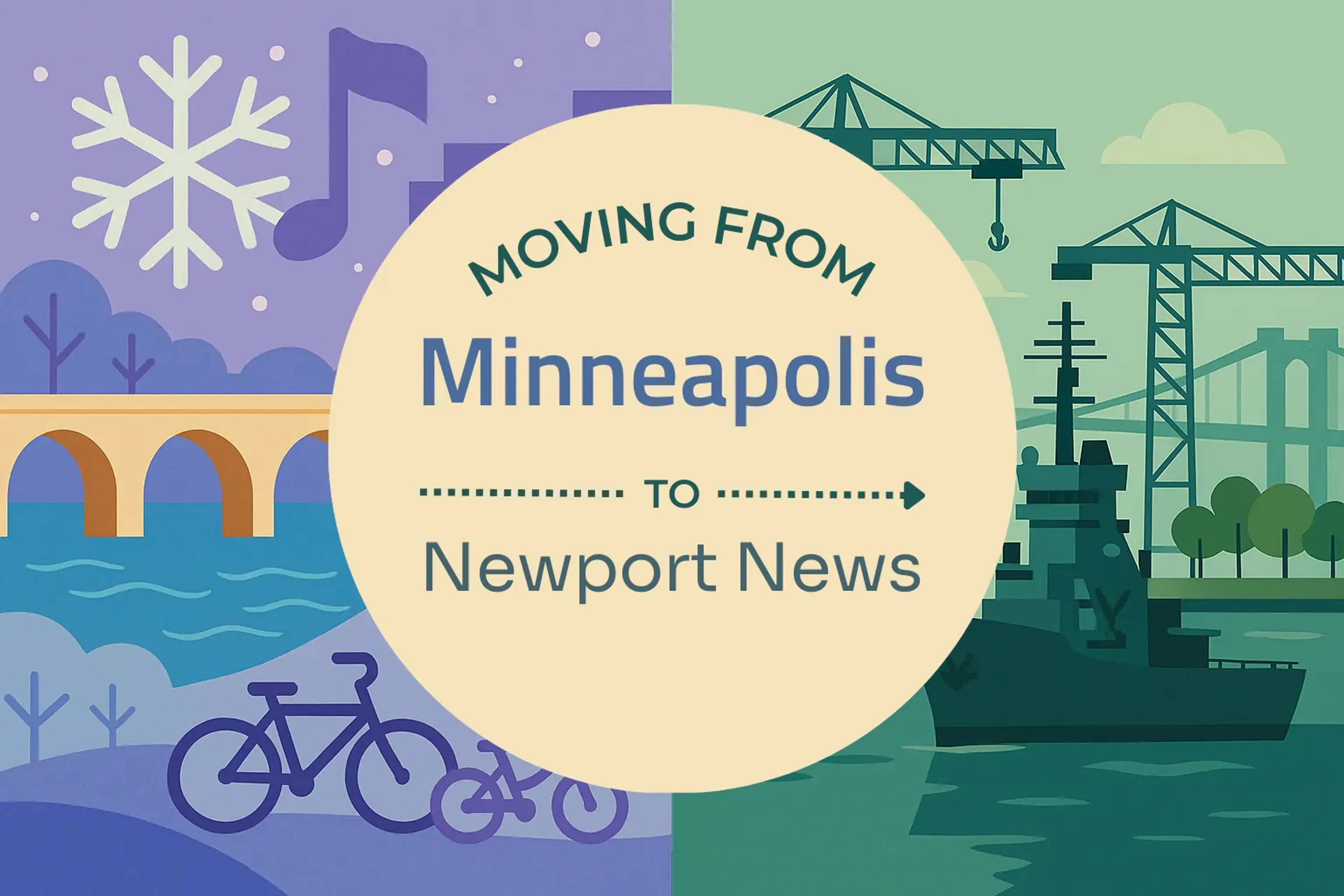 Side-by-side comparison of Minneapolis to Newport News moving companies