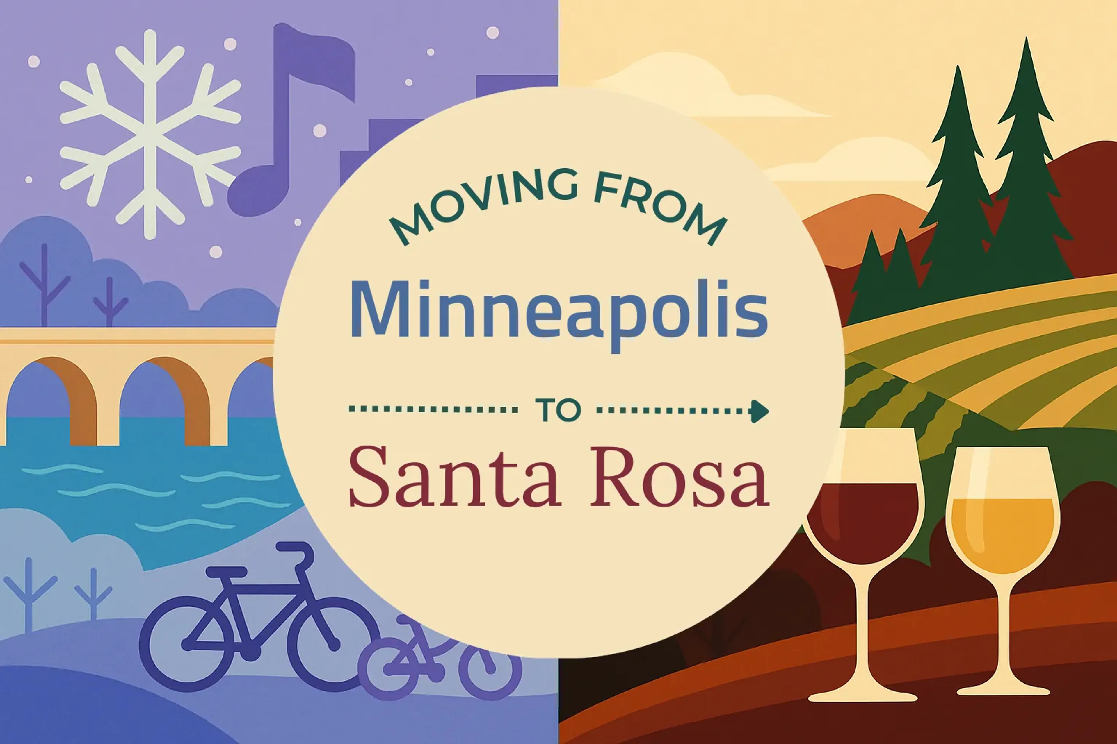 Side-by-side comparison of Minneapolis to Santa Rosa moving companies
