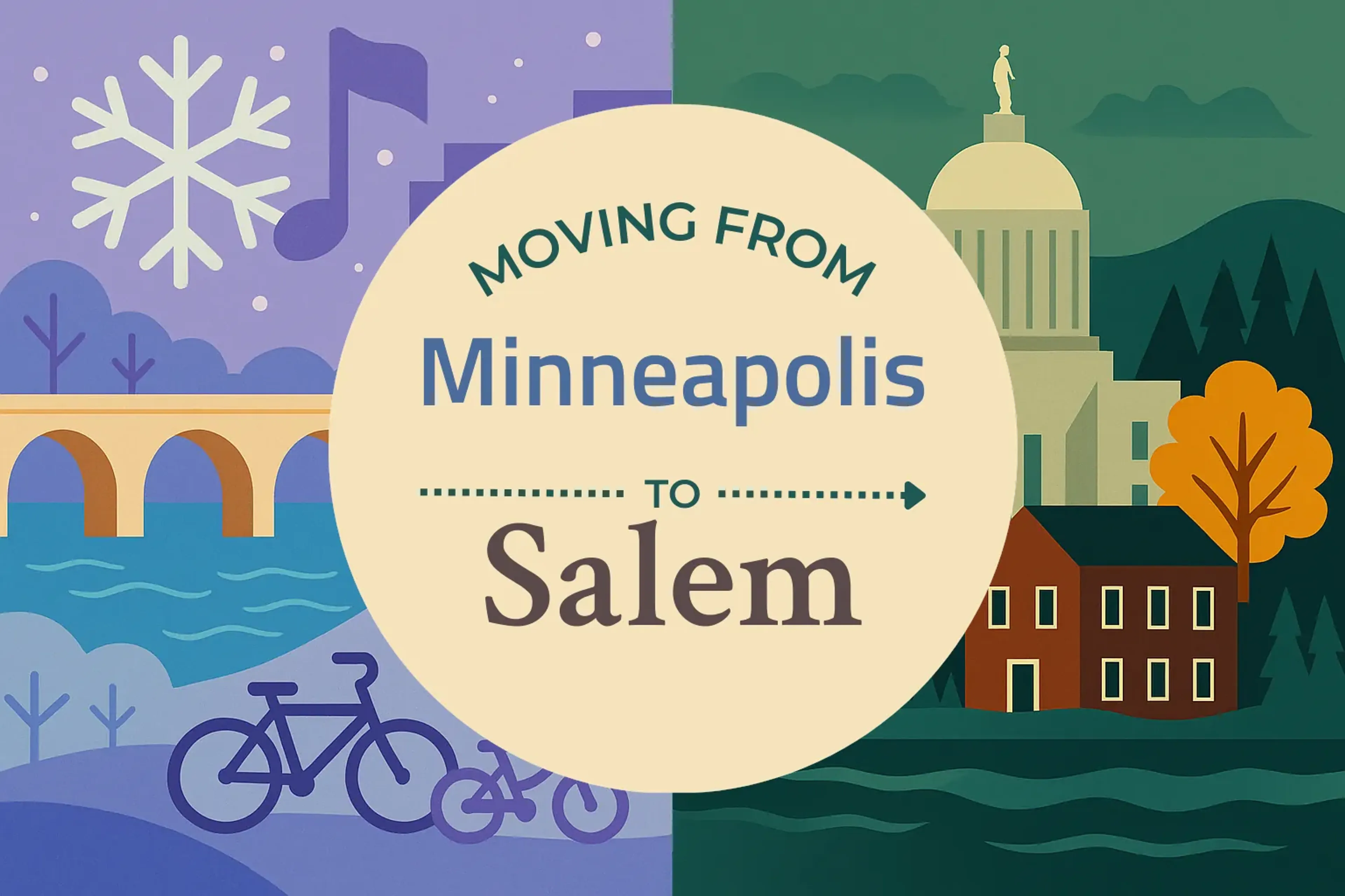Side-by-side comparison of Minneapolis to Salem moving companies