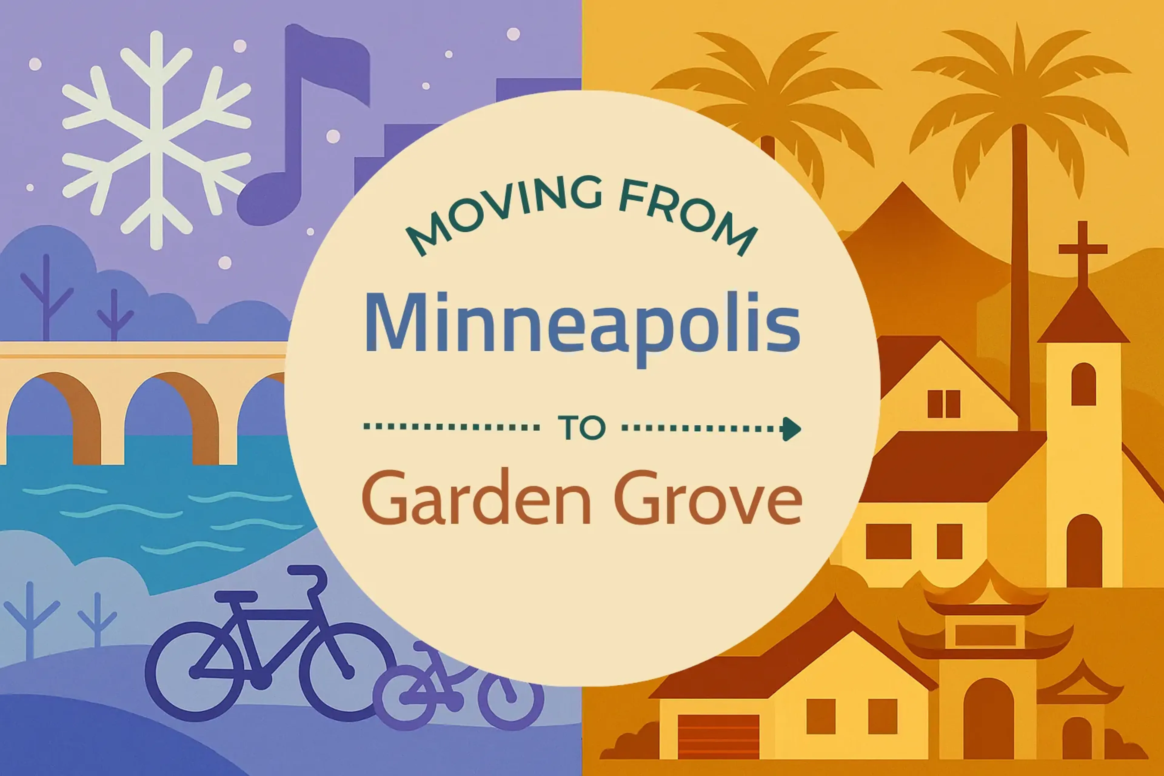 Side-by-side comparison of Minneapolis to Garden Grove moving companies