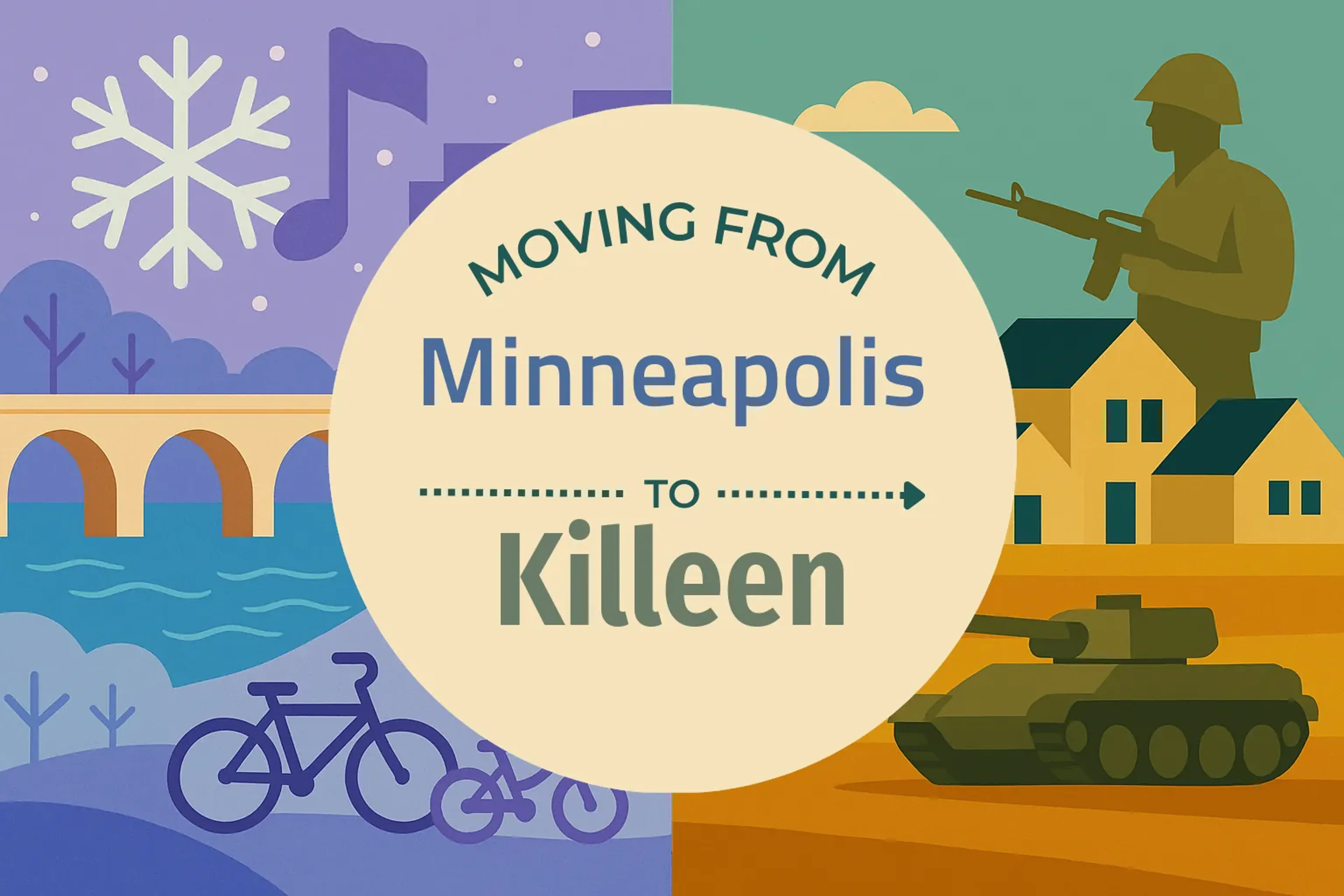 Side-by-side comparison of Minneapolis to Killeen moving companies