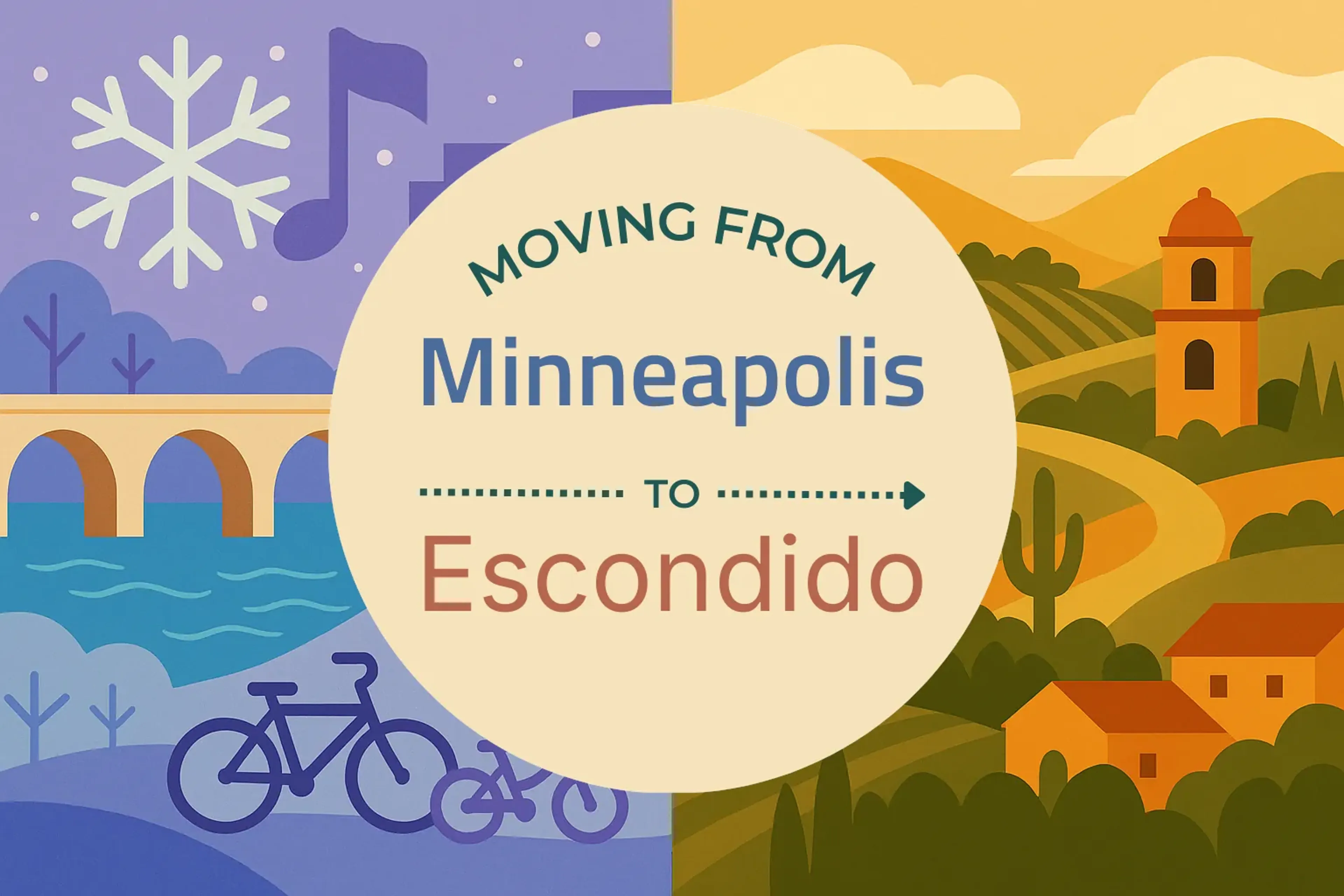 Side-by-side comparison of Minneapolis to Escondido moving companies