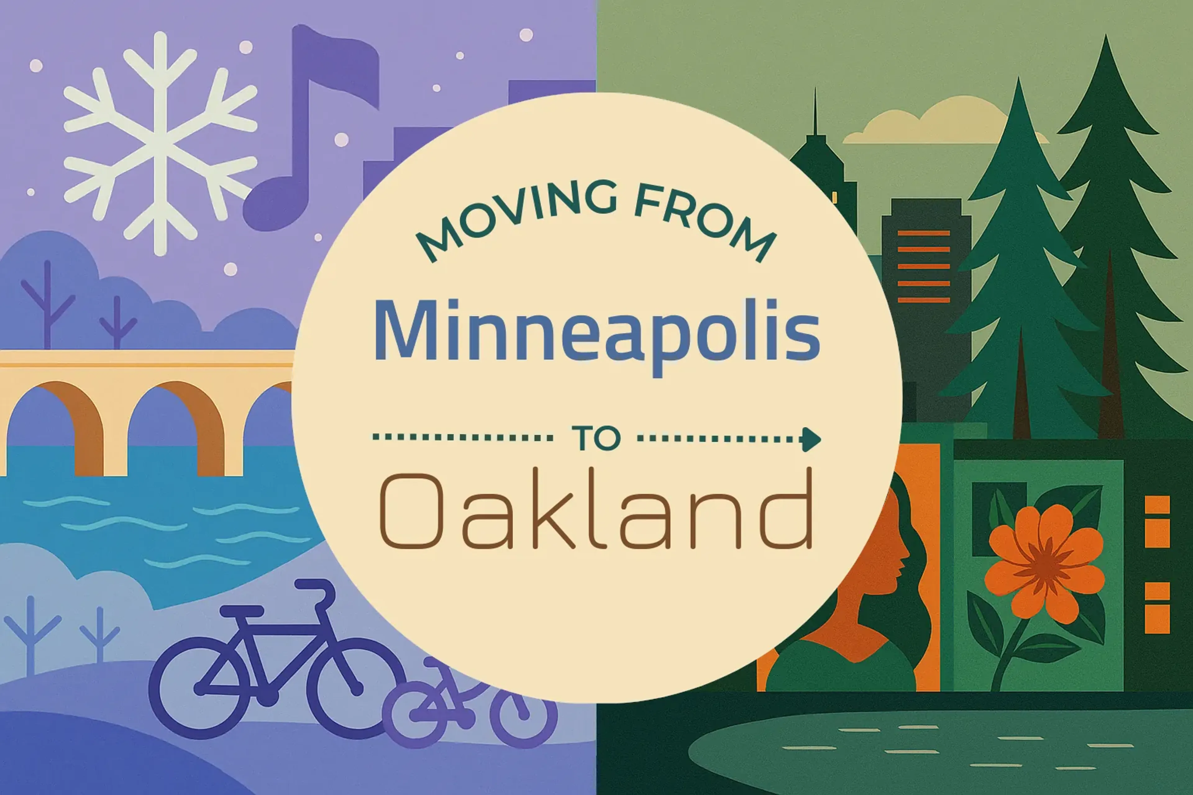Side-by-side comparison of Minneapolis to Oakland moving companies