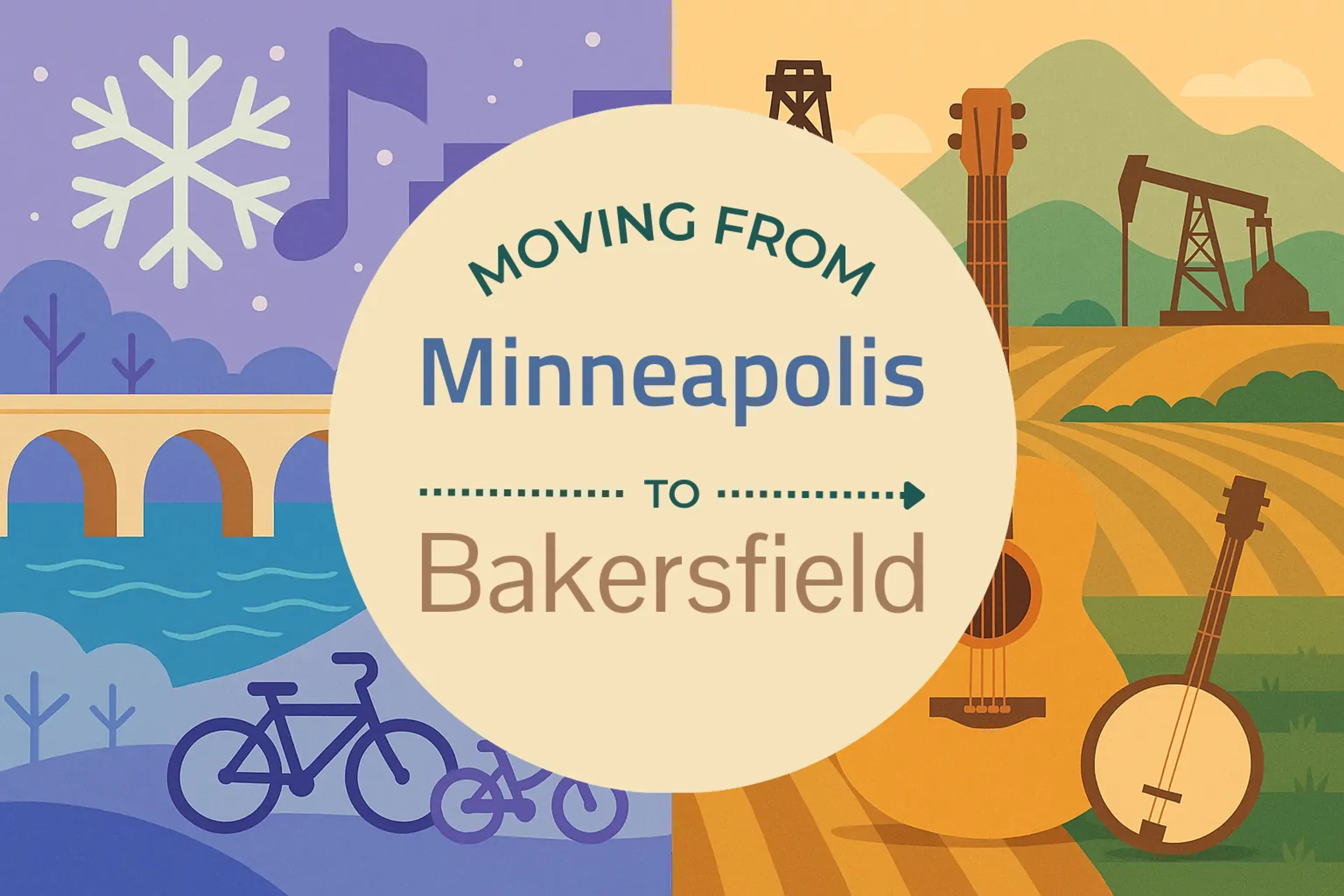 Side-by-side comparison of Minneapolis to Bakersfield moving companies