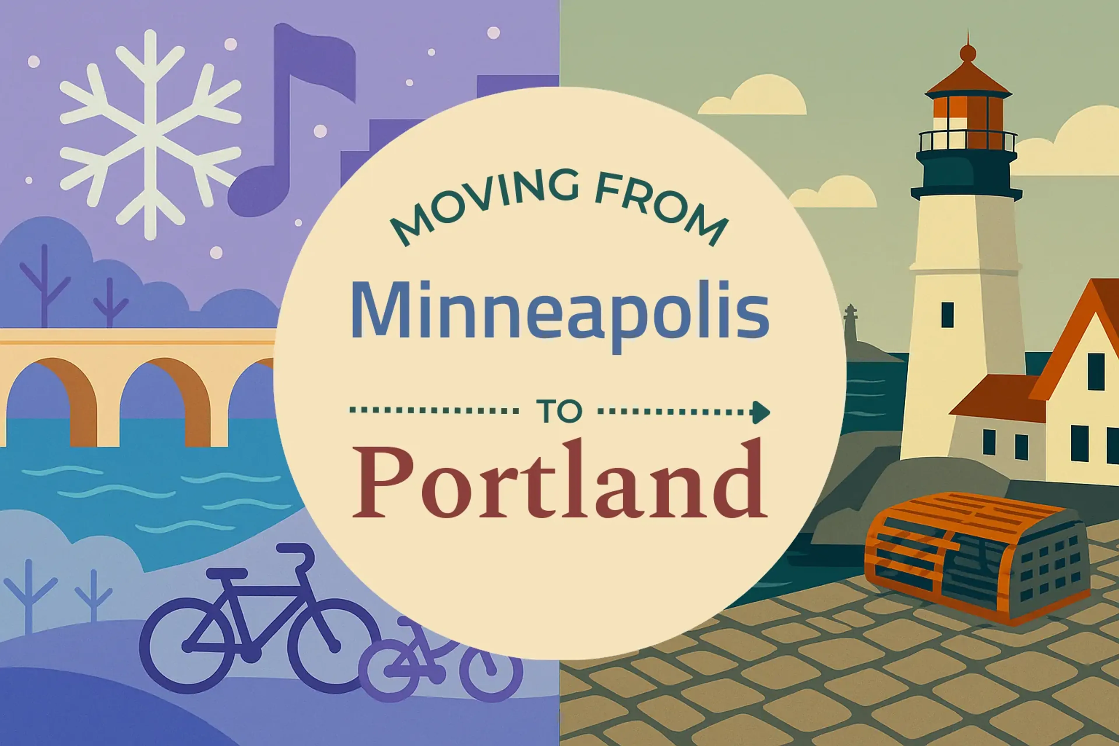 Side-by-side comparison of Minneapolis to Portland moving companies