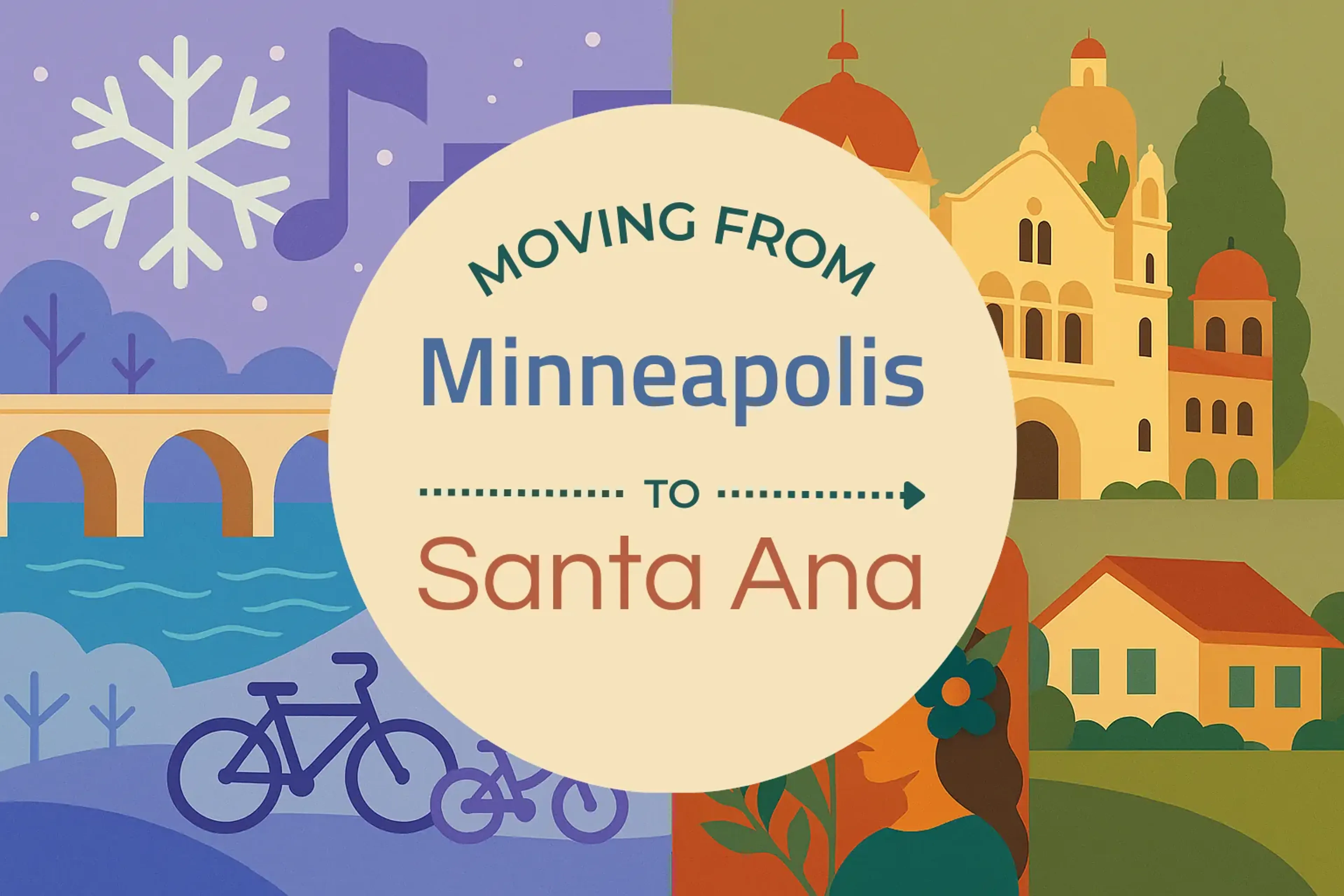 Side-by-side comparison of Minneapolis to Santa Ana moving companies