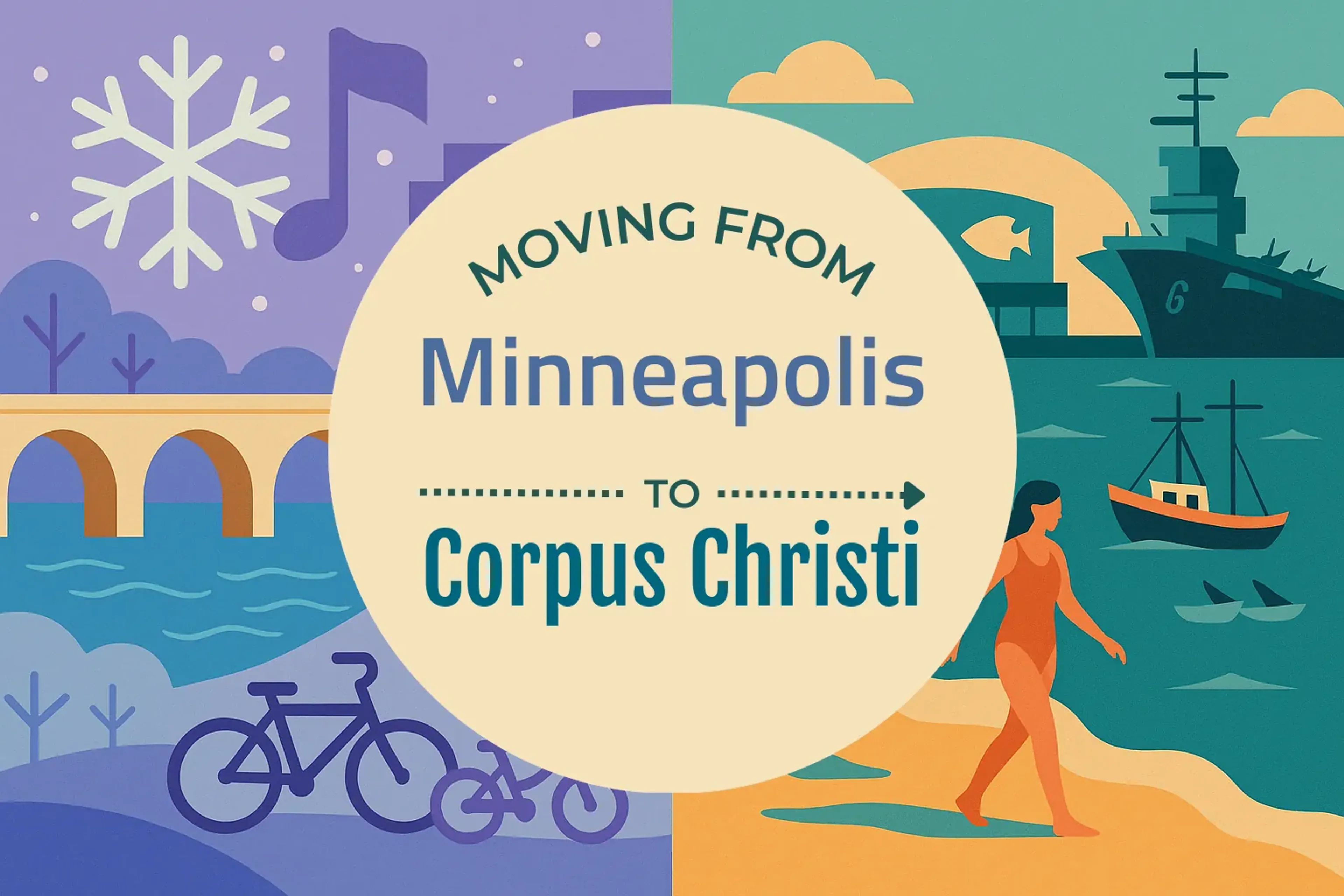 Side-by-side comparison of Minneapolis to Corpus Christi moving companies