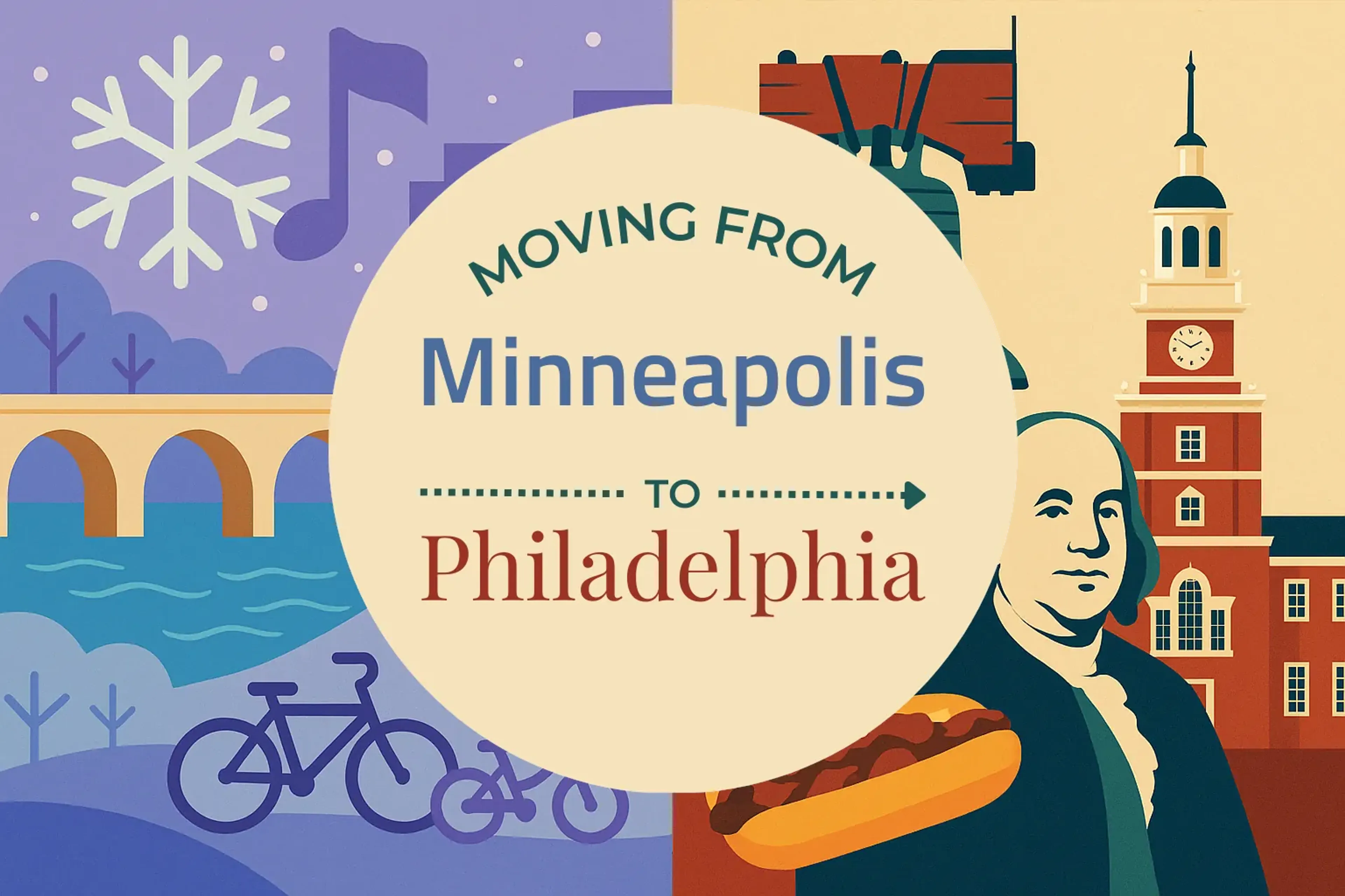 Side-by-side comparison of Minneapolis to Philadelphia moving companies