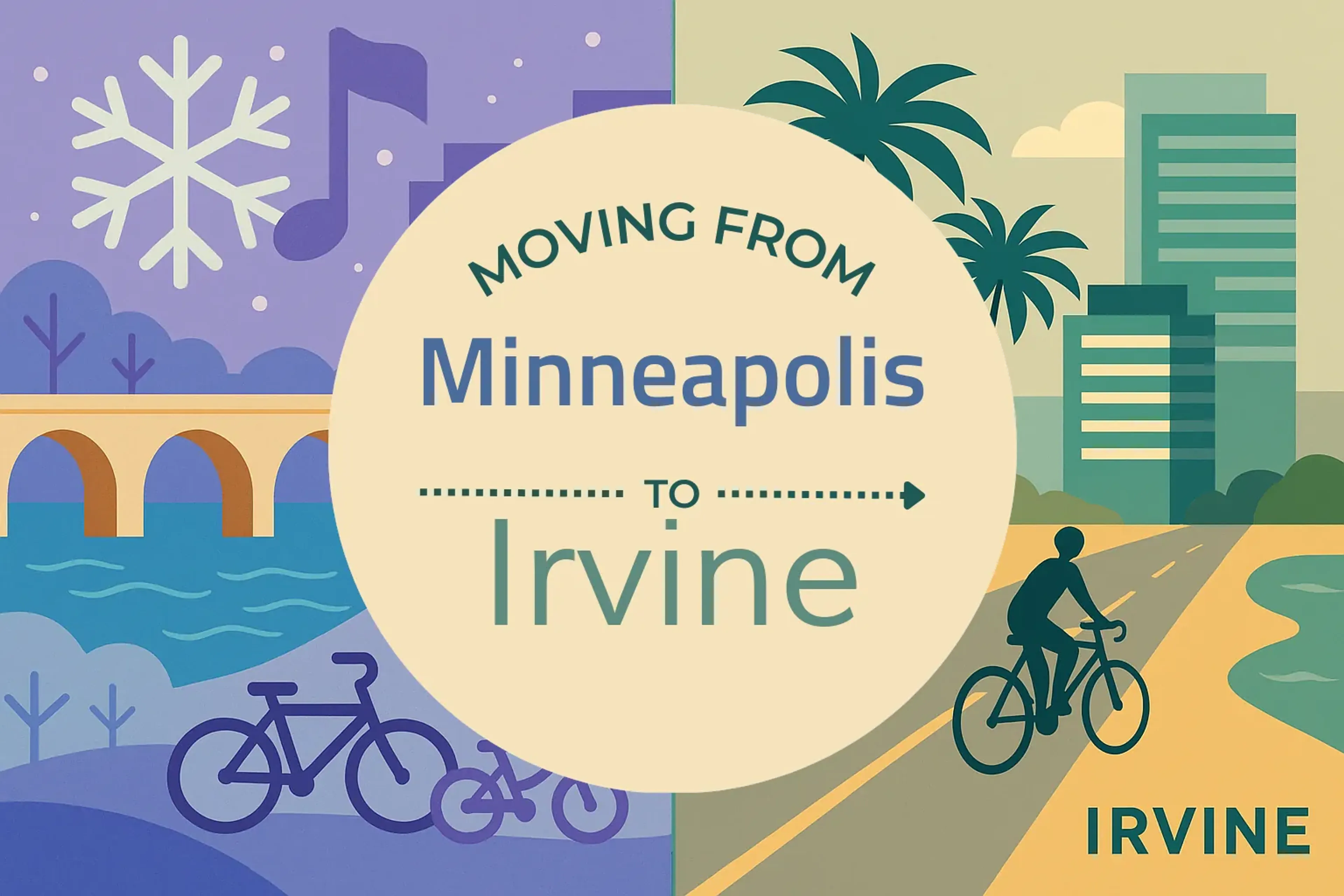 Side-by-side comparison of Minneapolis to Irvine moving companies