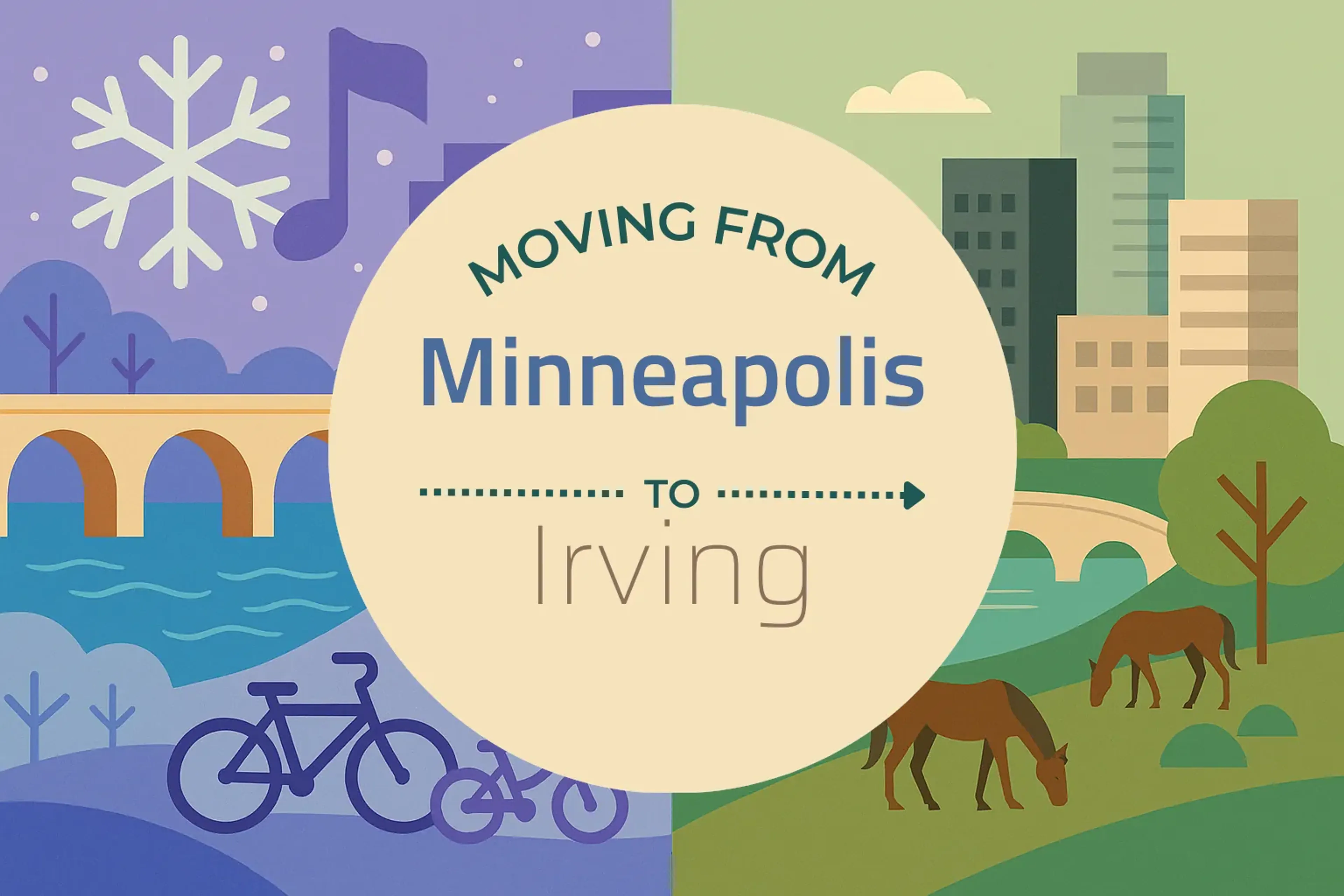 Side-by-side comparison of Minneapolis to Irving moving companies
