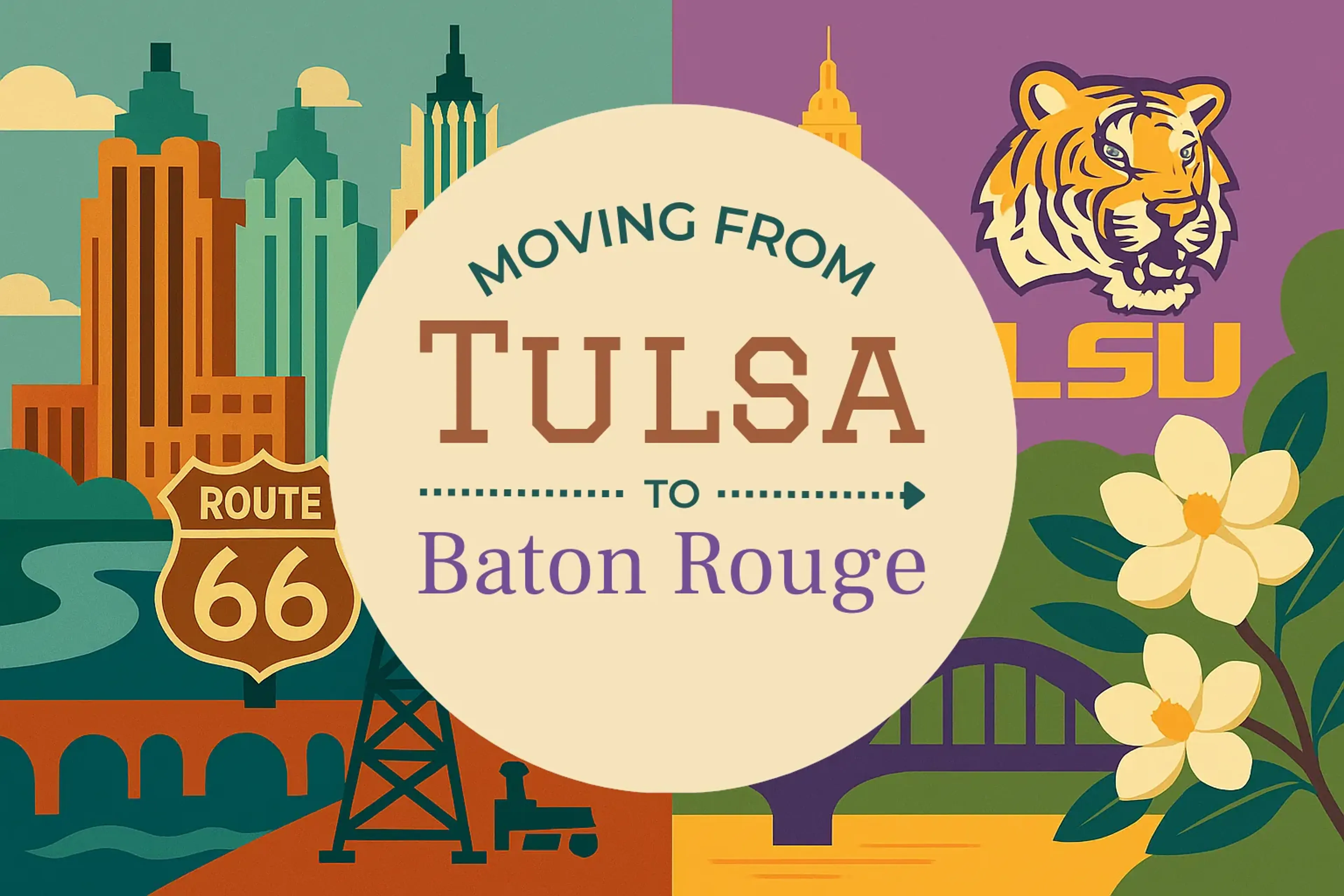 Side-by-side comparison of Tulsa to Baton Rouge moving companies