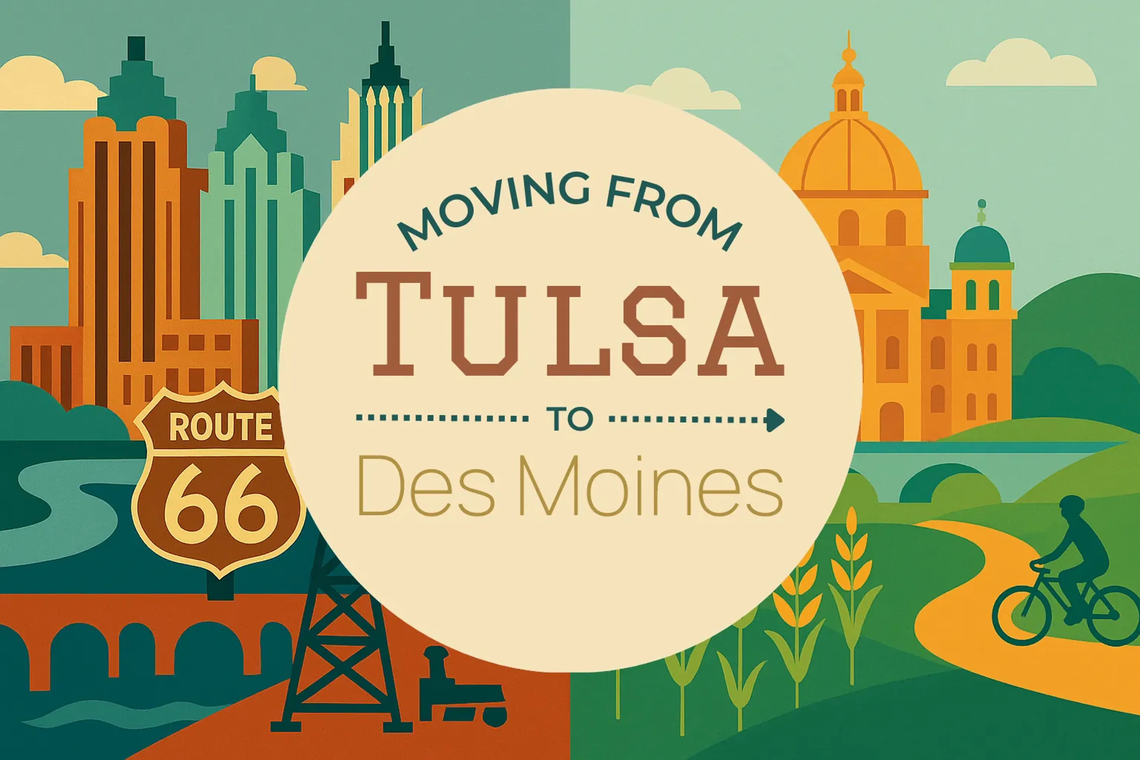 Side-by-side comparison of Tulsa to Des Moines moving companies