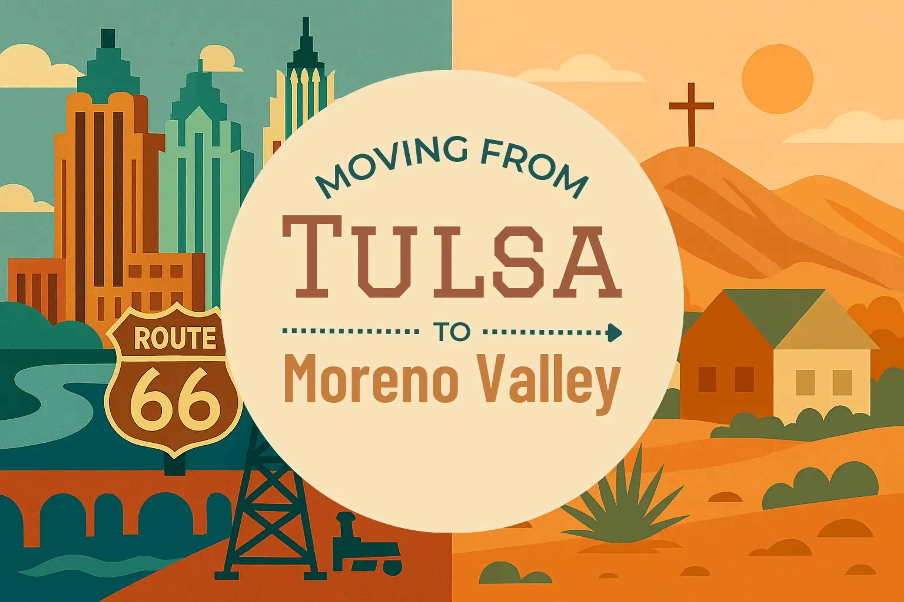 Side-by-side comparison of Tulsa to Moreno Valley moving companies