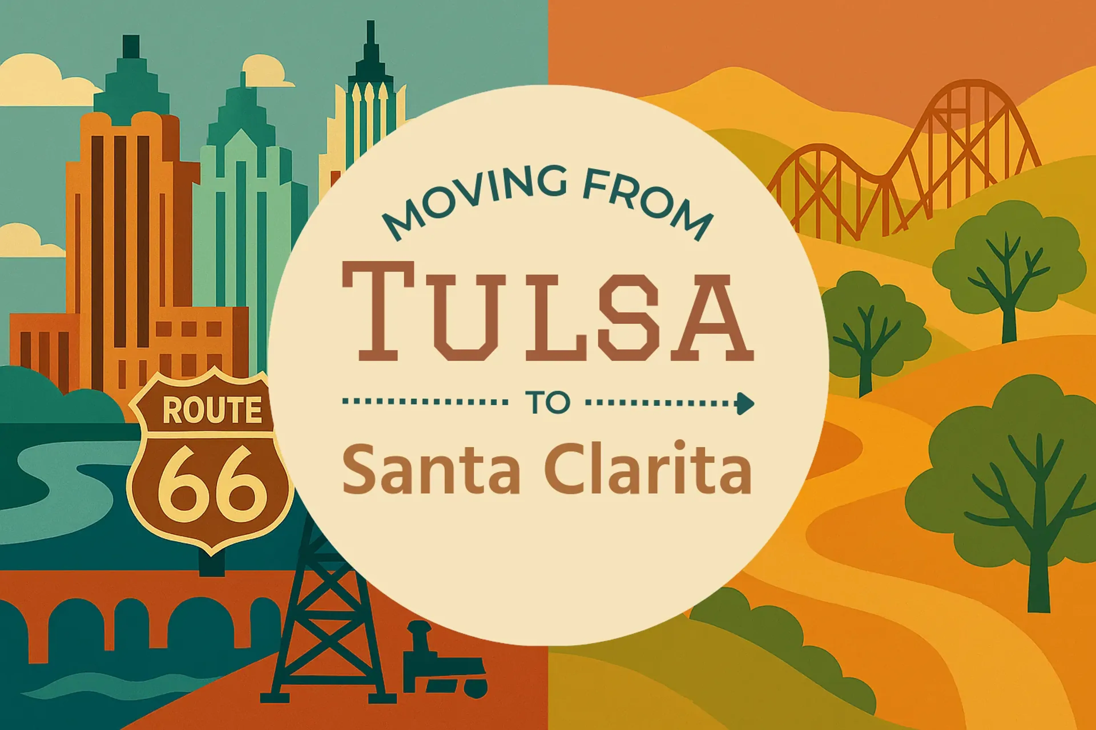 Side-by-side comparison of Tulsa to Santa Clarita moving companies