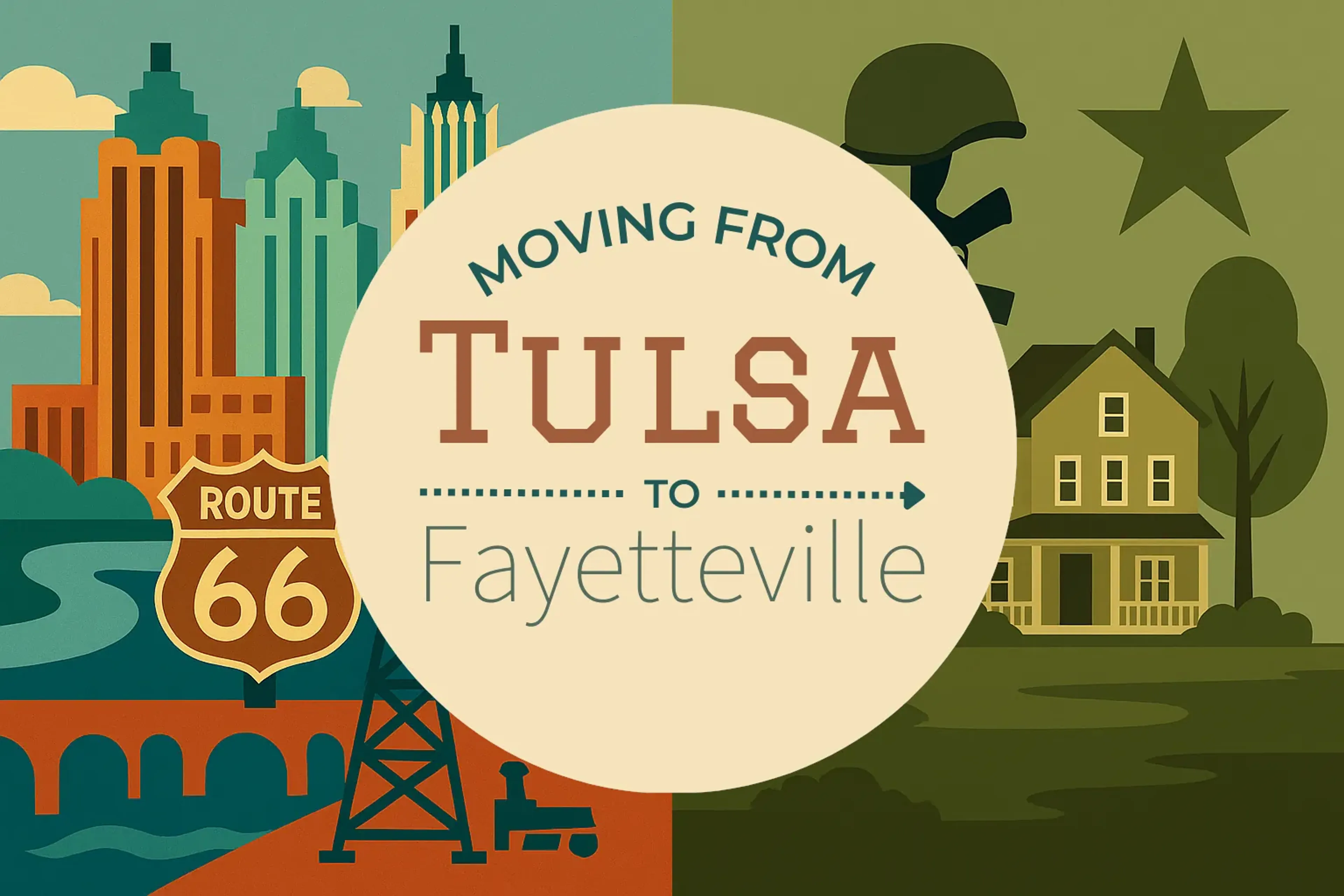Side-by-side comparison of Tulsa to Fayetteville moving companies