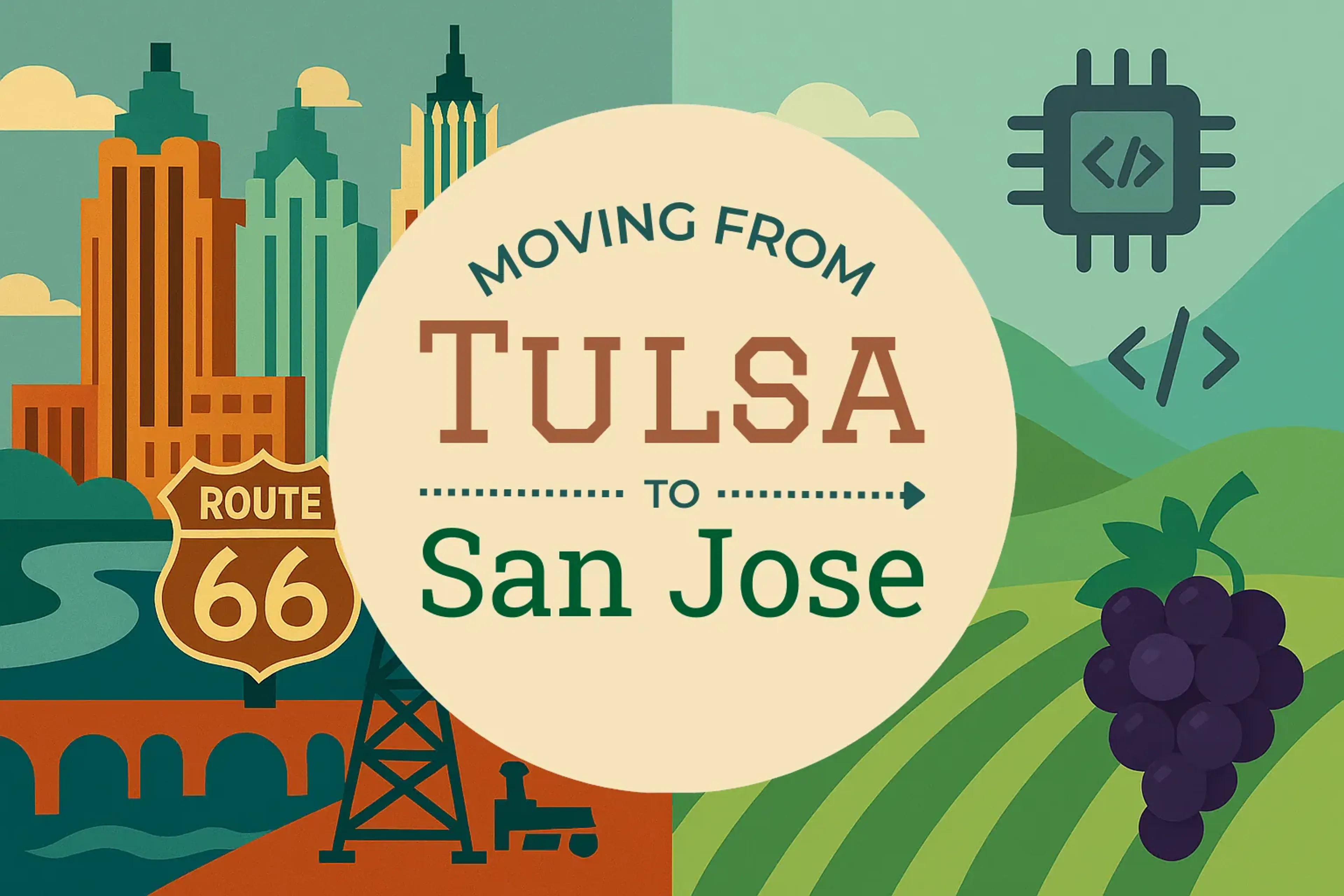 Side-by-side comparison of Tulsa to San Jose moving companies