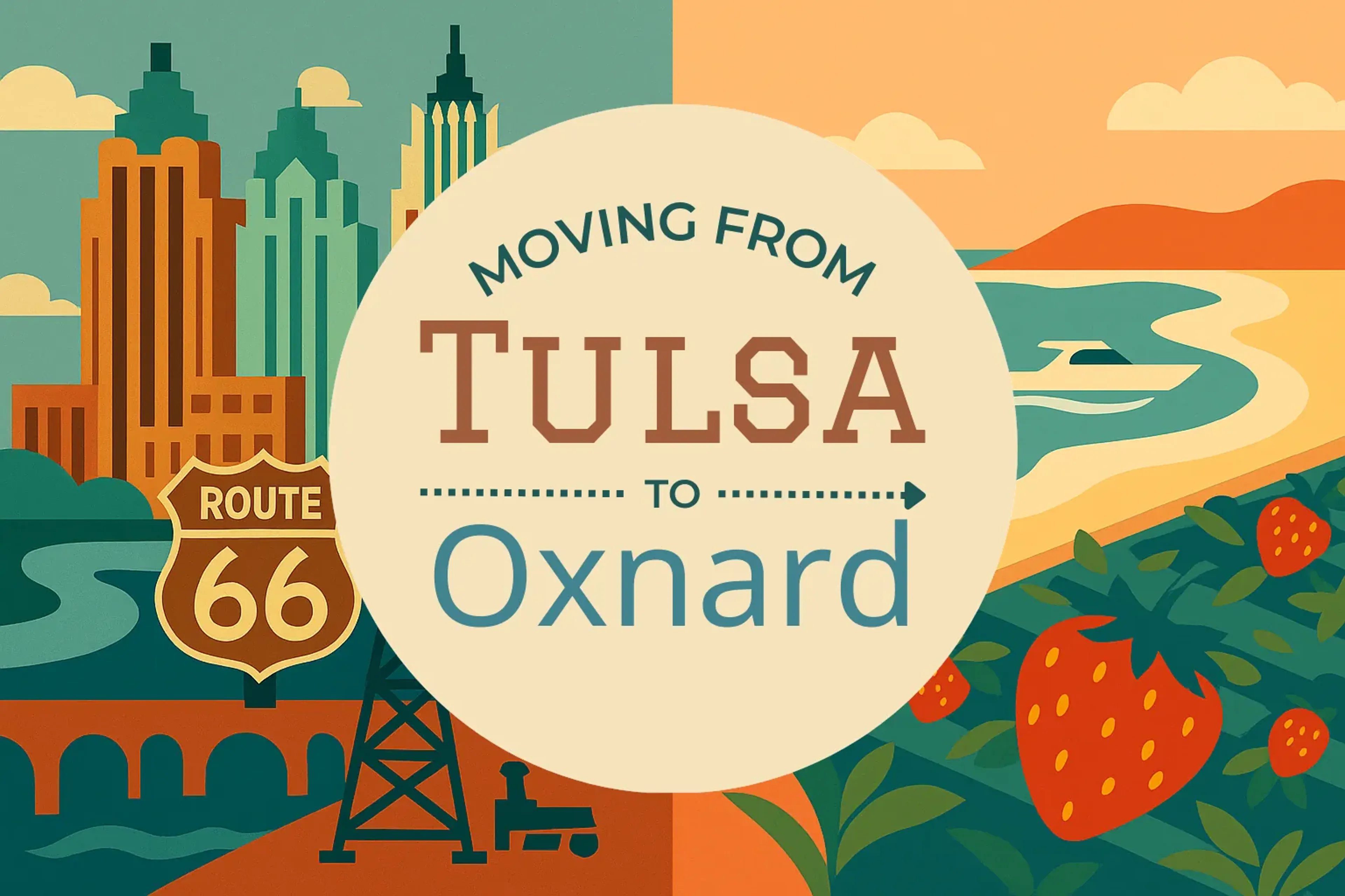 Side-by-side comparison of Tulsa to Oxnard moving companies