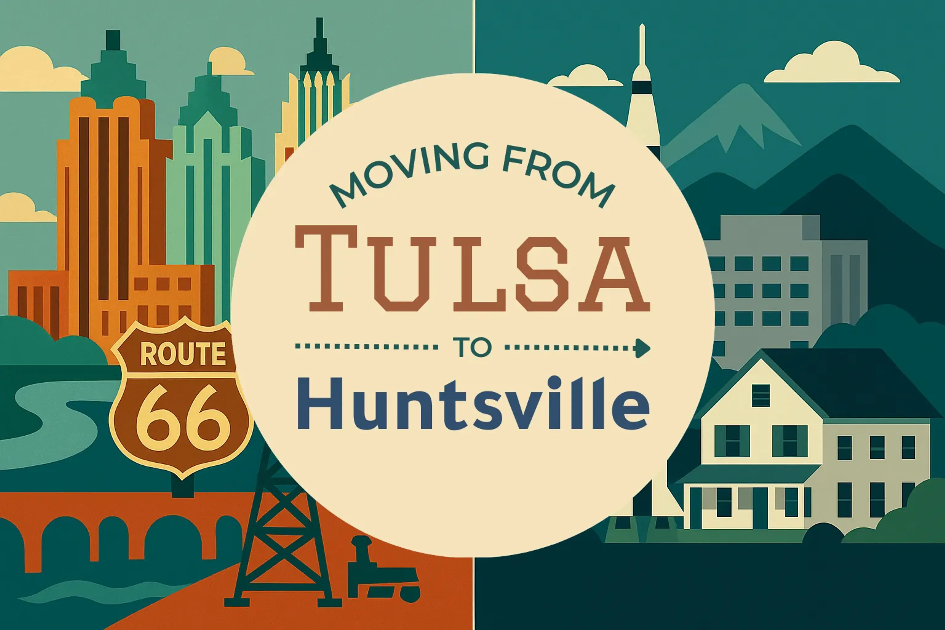 Side-by-side comparison of Tulsa to Huntsville moving companies